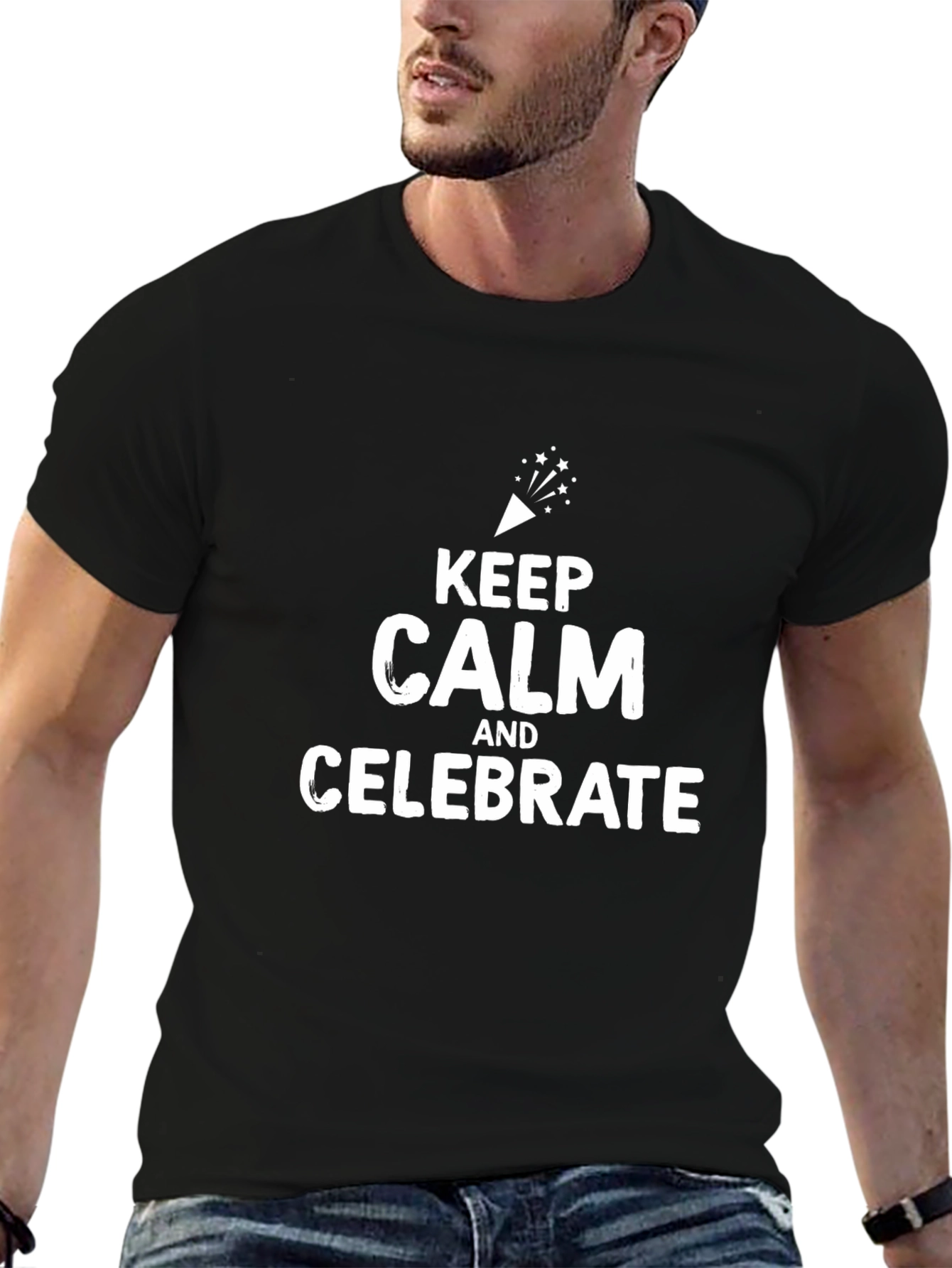 Keep Calm and Celebrate T-Shirt - Black
