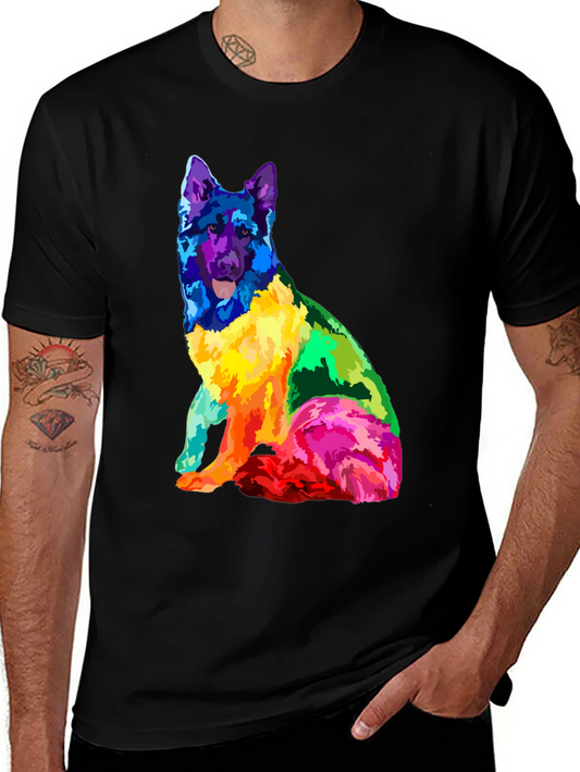 Colorful German Shepherd Graphic T-Shirt
