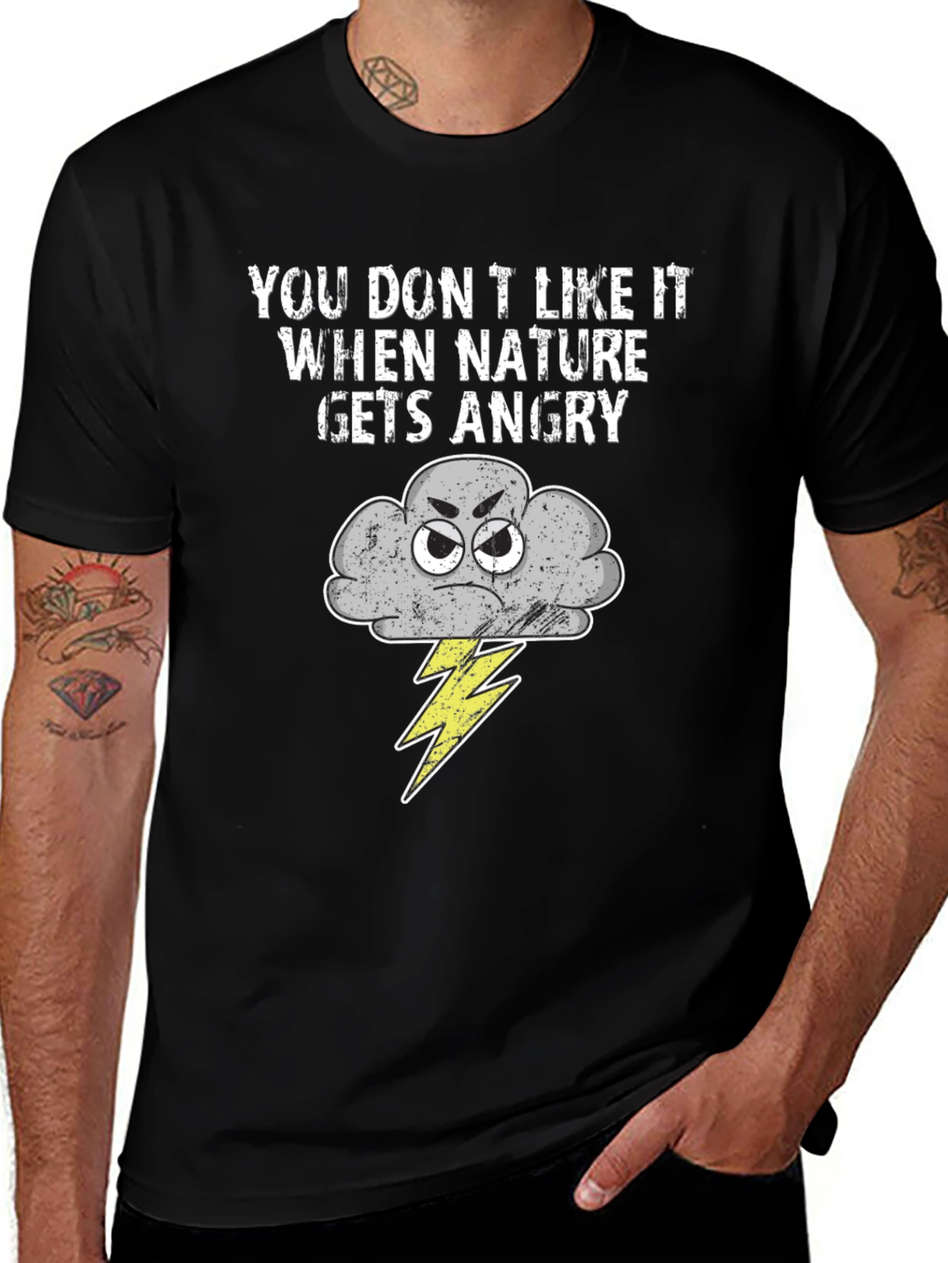 Angry Nature T-Shirt - Funny Storm Cloud Tee