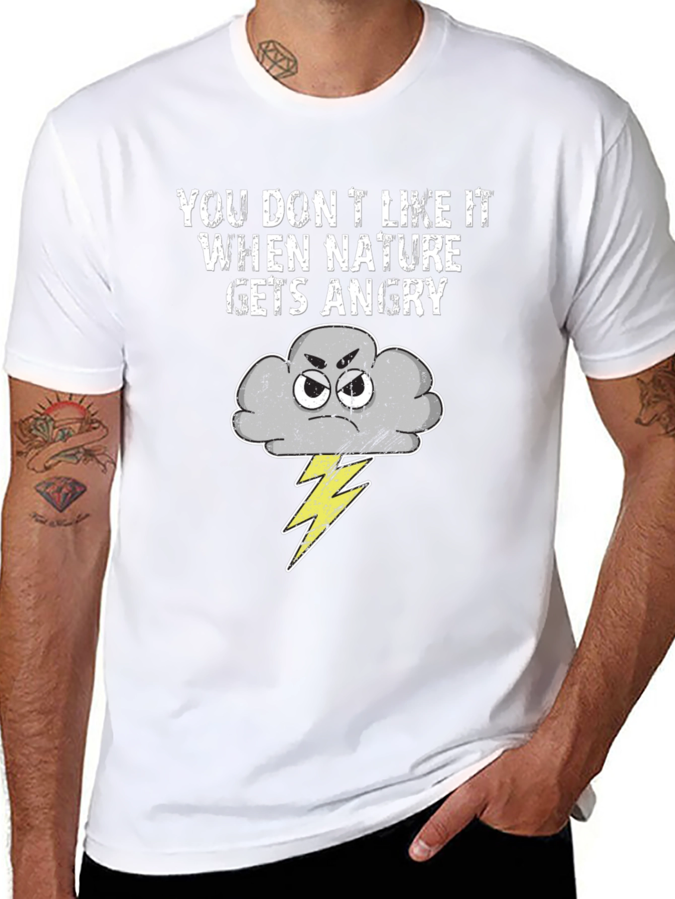 Angry Nature T-Shirt - Funny Storm Cloud Tee