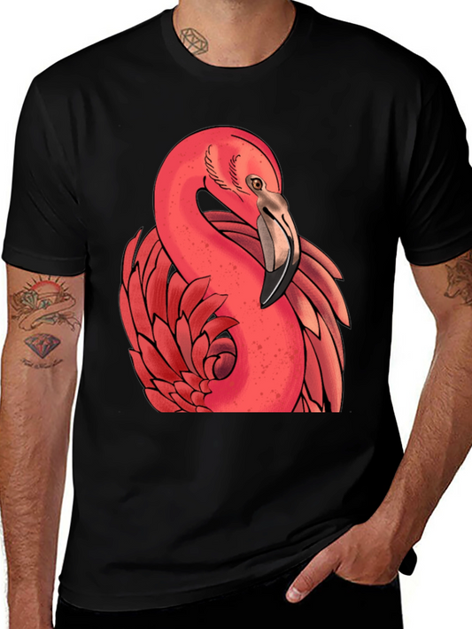 Flamingo Graphic Tee - Stylish Black T-Shirt