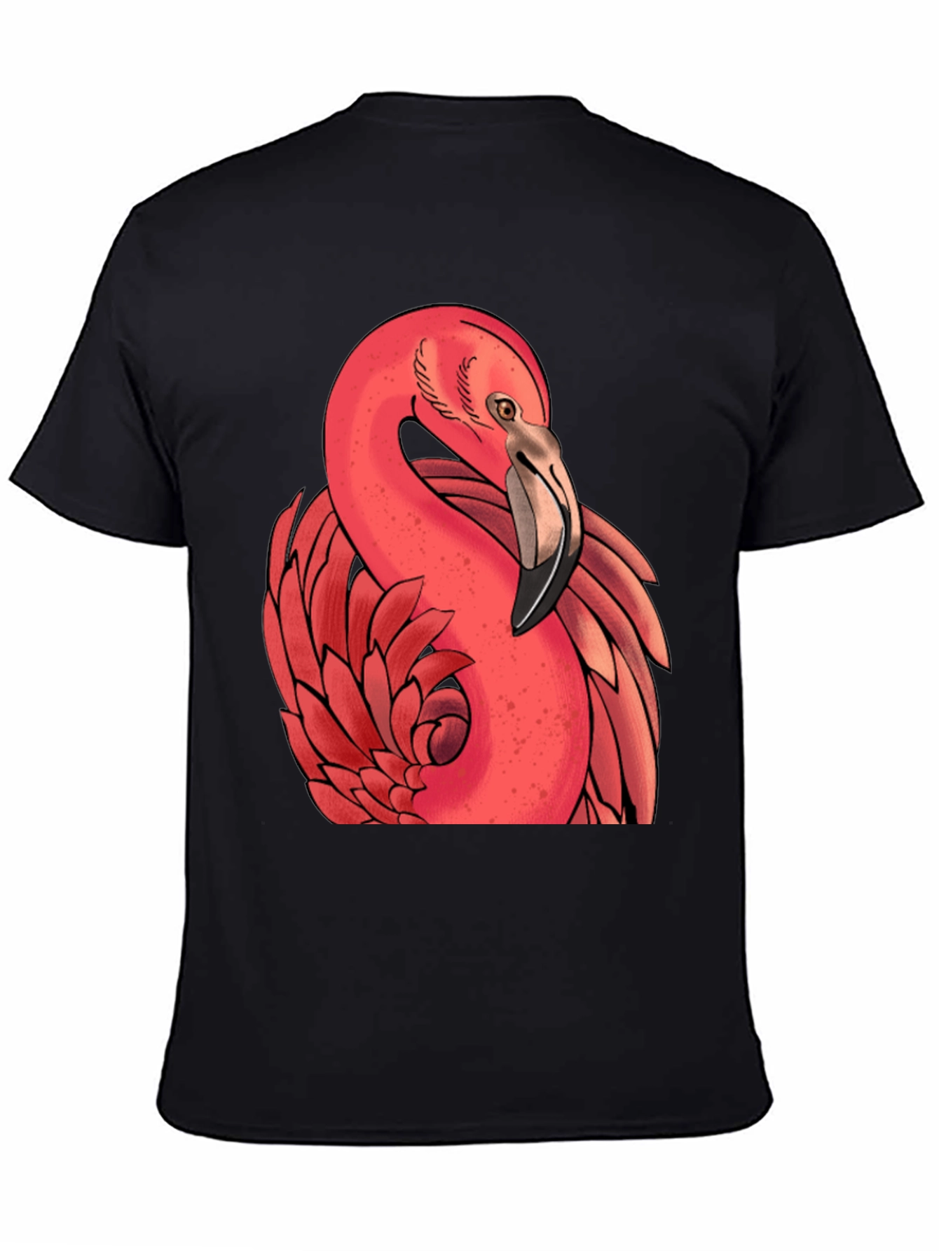 Flamingo Graphic Tee - Stylish Black T-Shirt