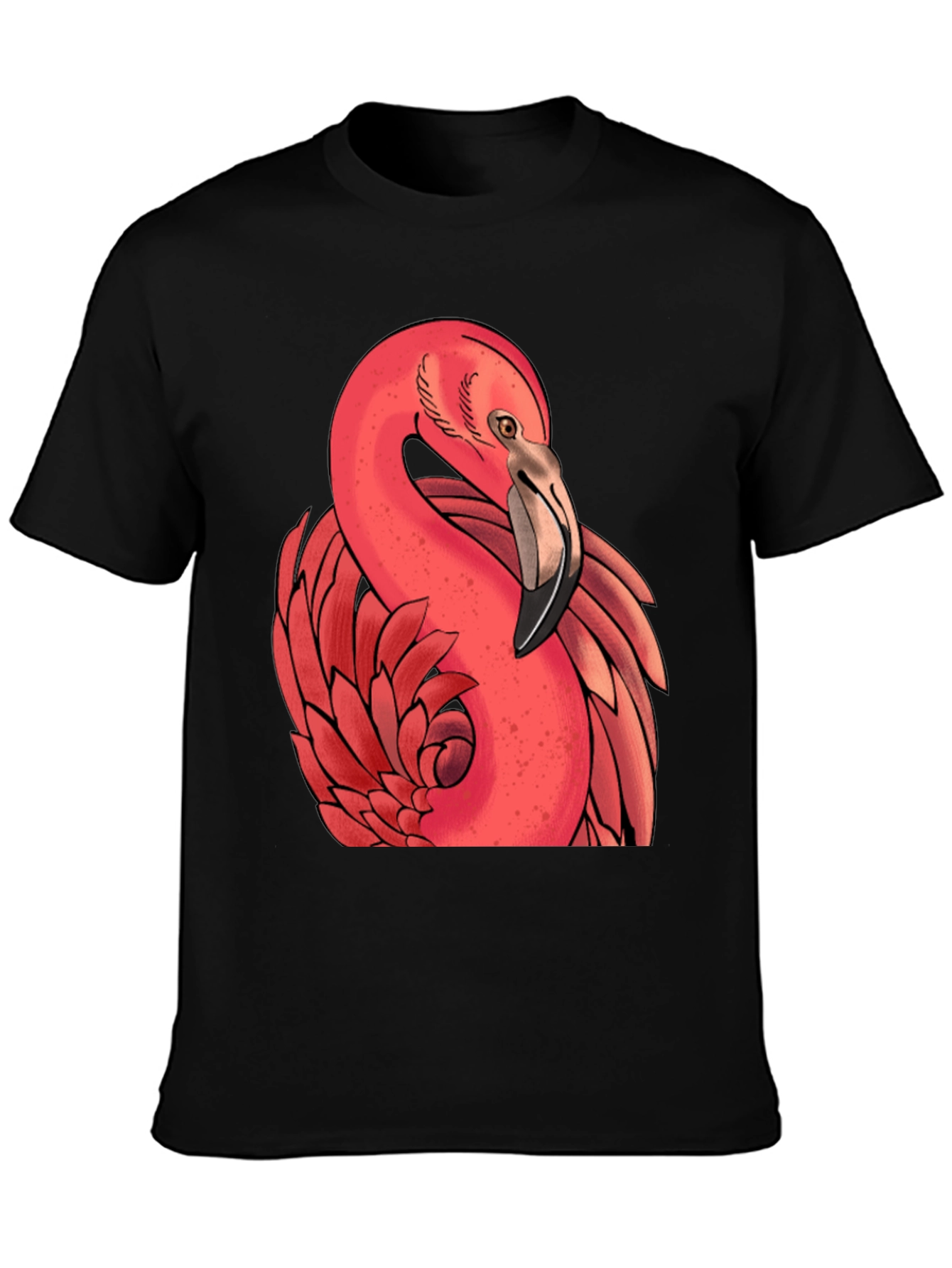 Flamingo Graphic Tee - Stylish Black T-Shirt