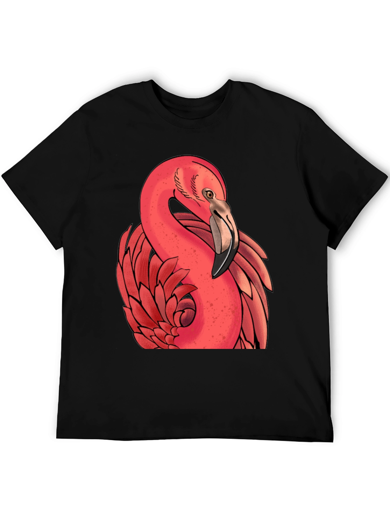 Flamingo Graphic Tee - Stylish Black T-Shirt