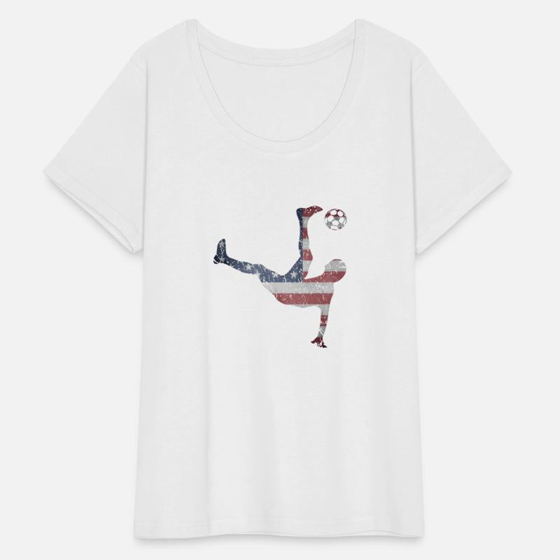 Us National Team Bicycle Kick American Flag Soccer