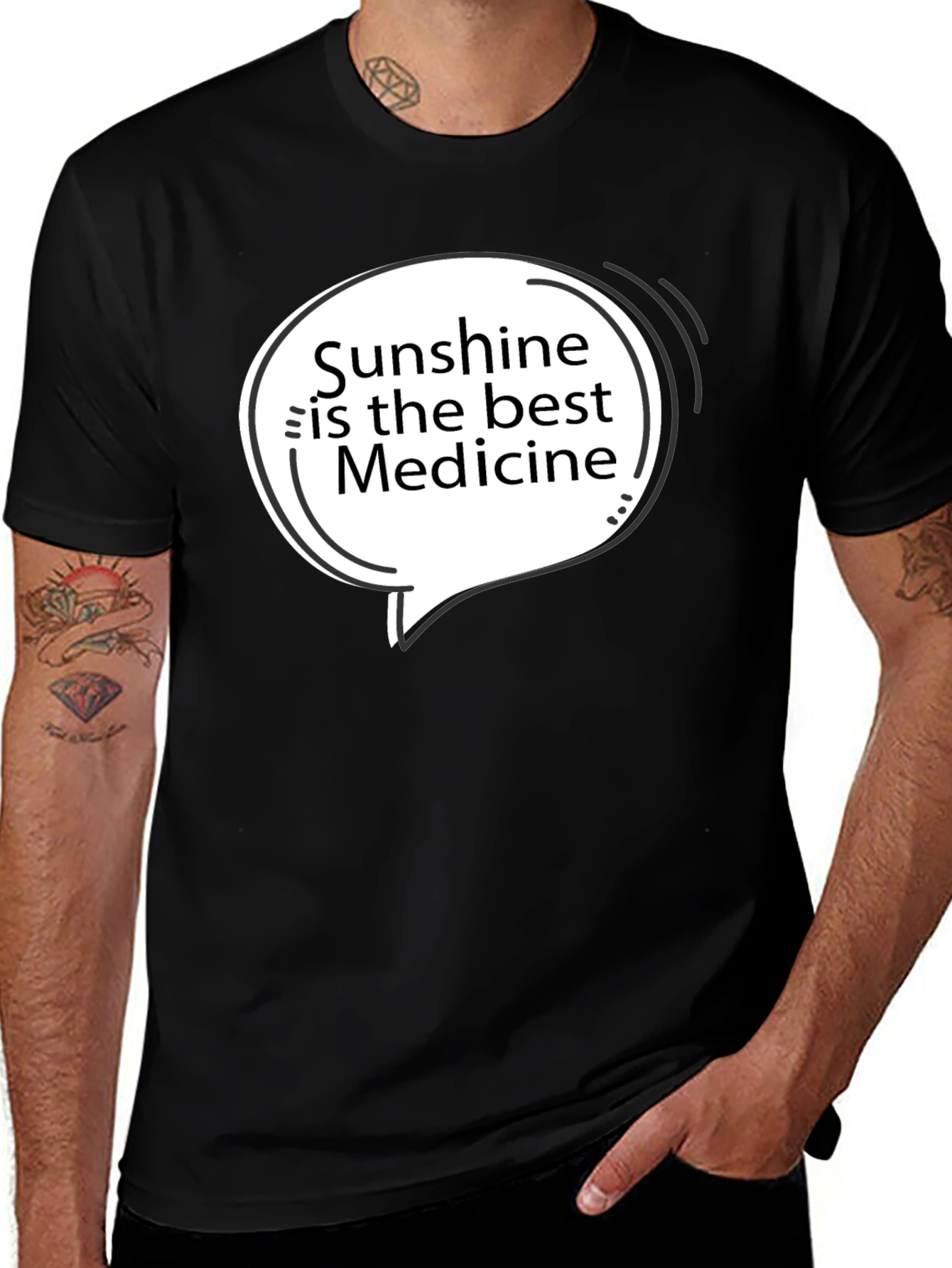 Sunshine is the Best Medicine Black T-Shirt