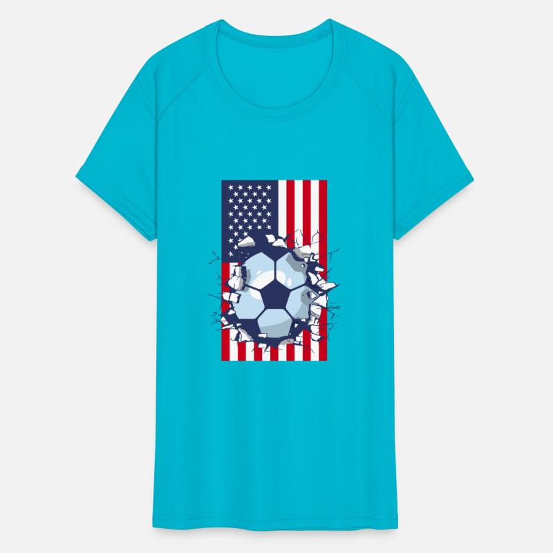 USA Soccer Ball Breaking Wall American