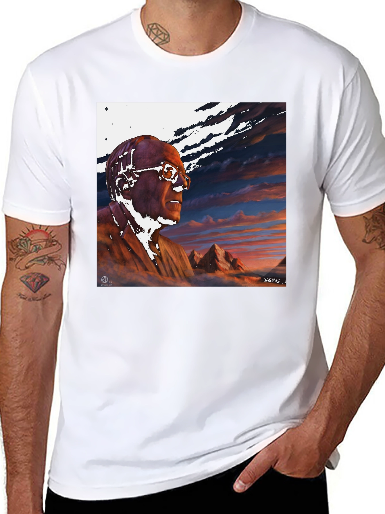 Artistic Portrait Black T-Shirt