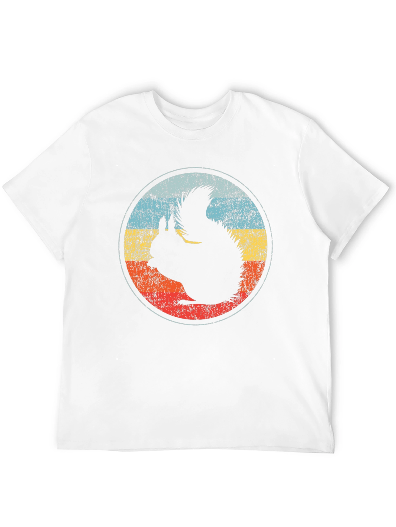 Retro Squirrel Graphic Tee - Black Cotton T-Shirt