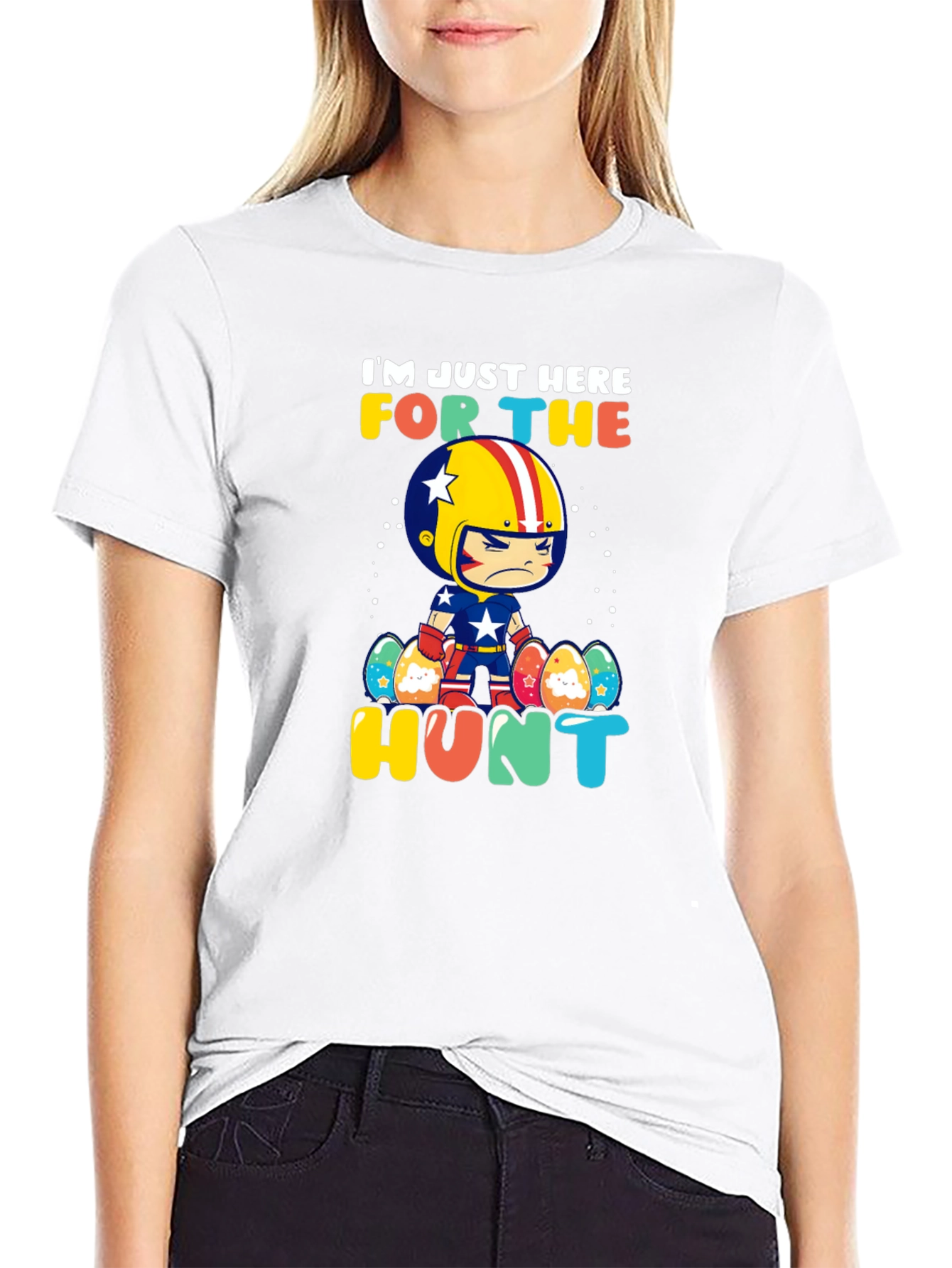 Im Just Here For The Hunt Easter T-Shirt