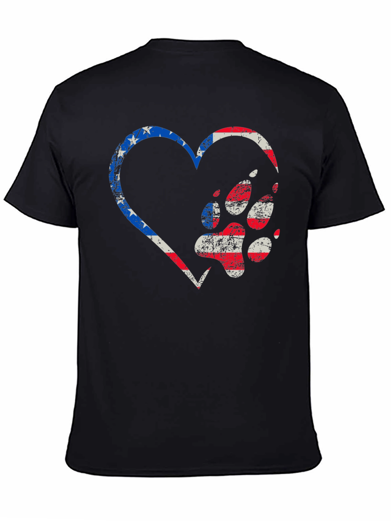 Patriotic Paw Print Heart Graphic Tee