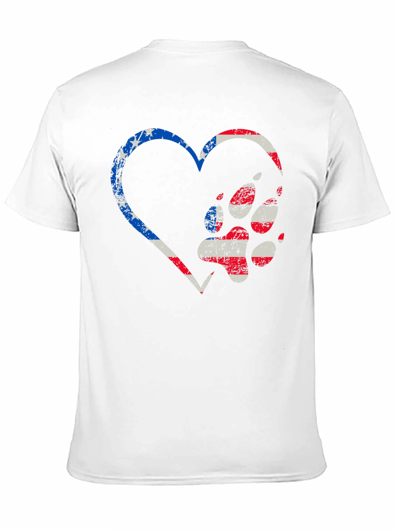 Patriotic Paw Print Heart Graphic Tee