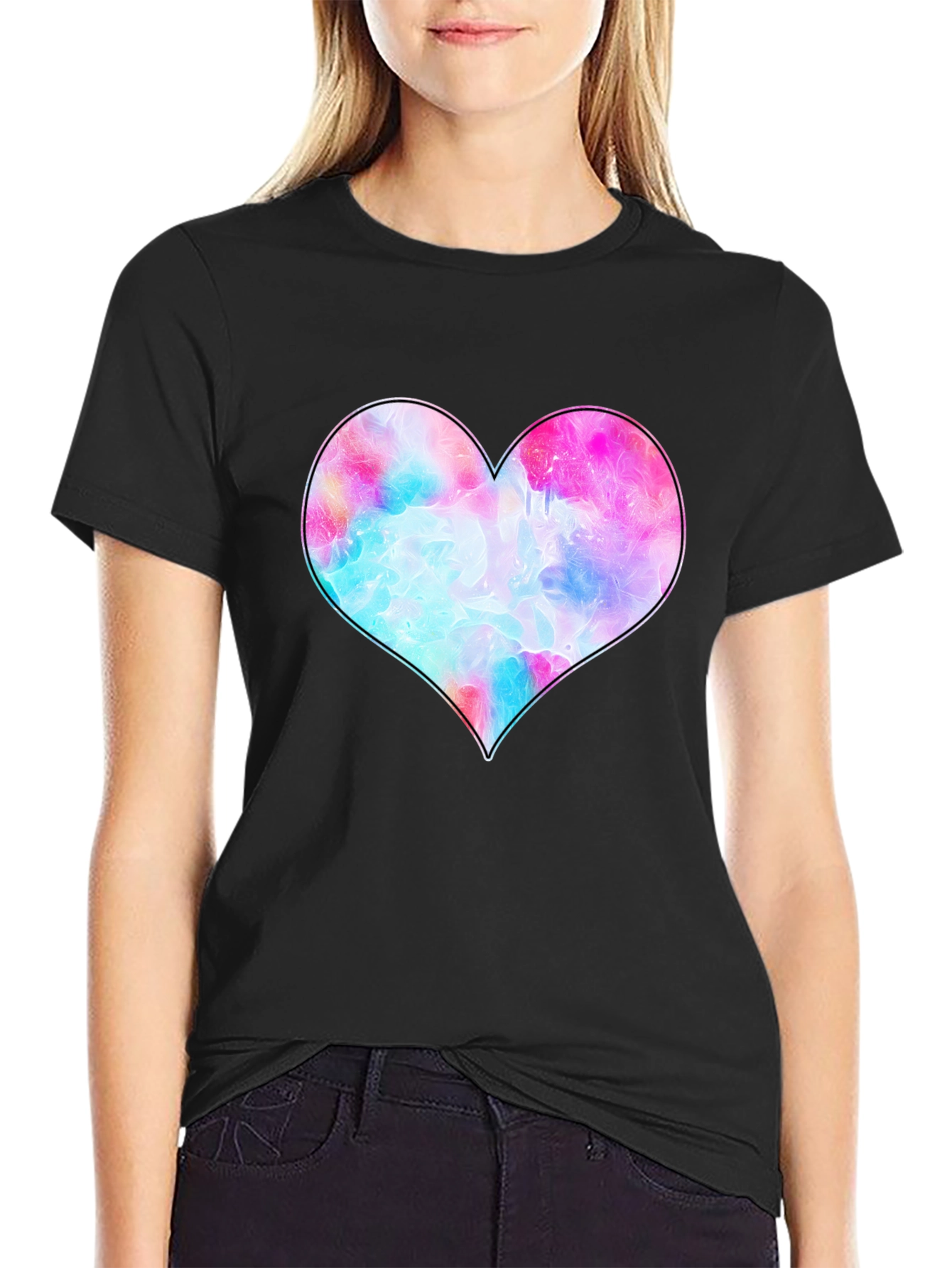Heart Graphic Black T-Shirt