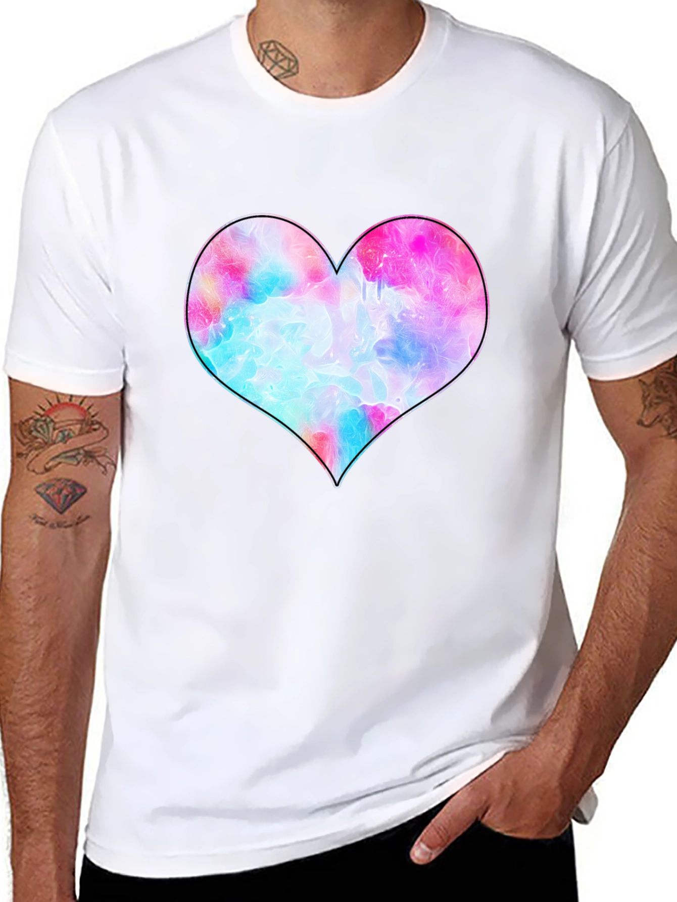 Heart Graphic Black T-Shirt