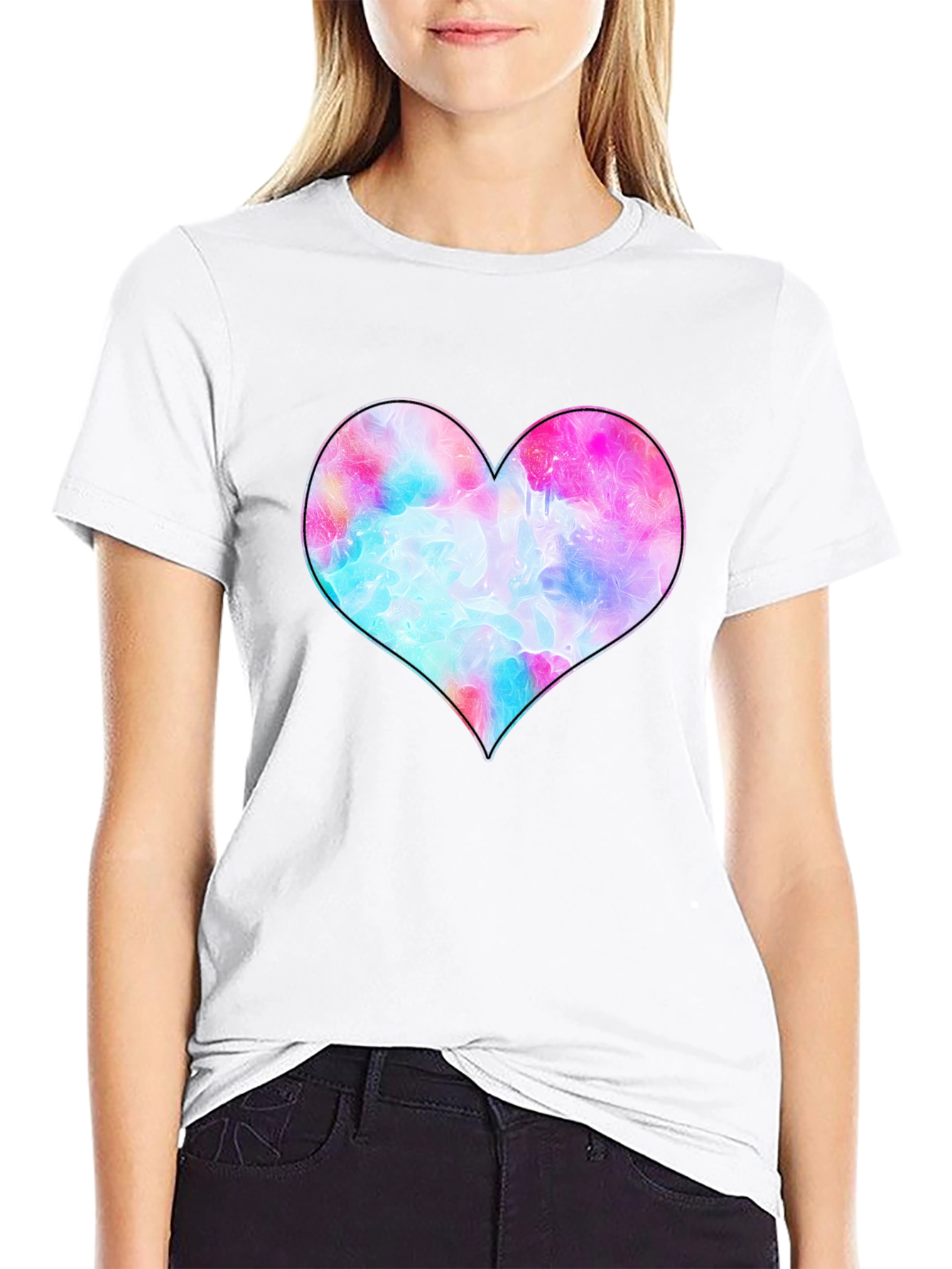 Heart Graphic Black T-Shirt