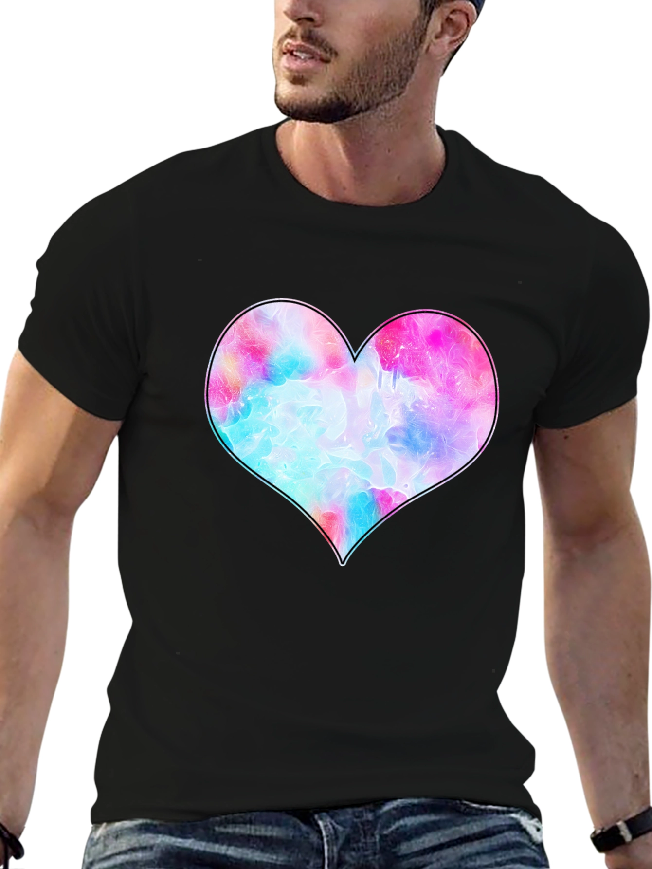 Heart Graphic Black T-Shirt