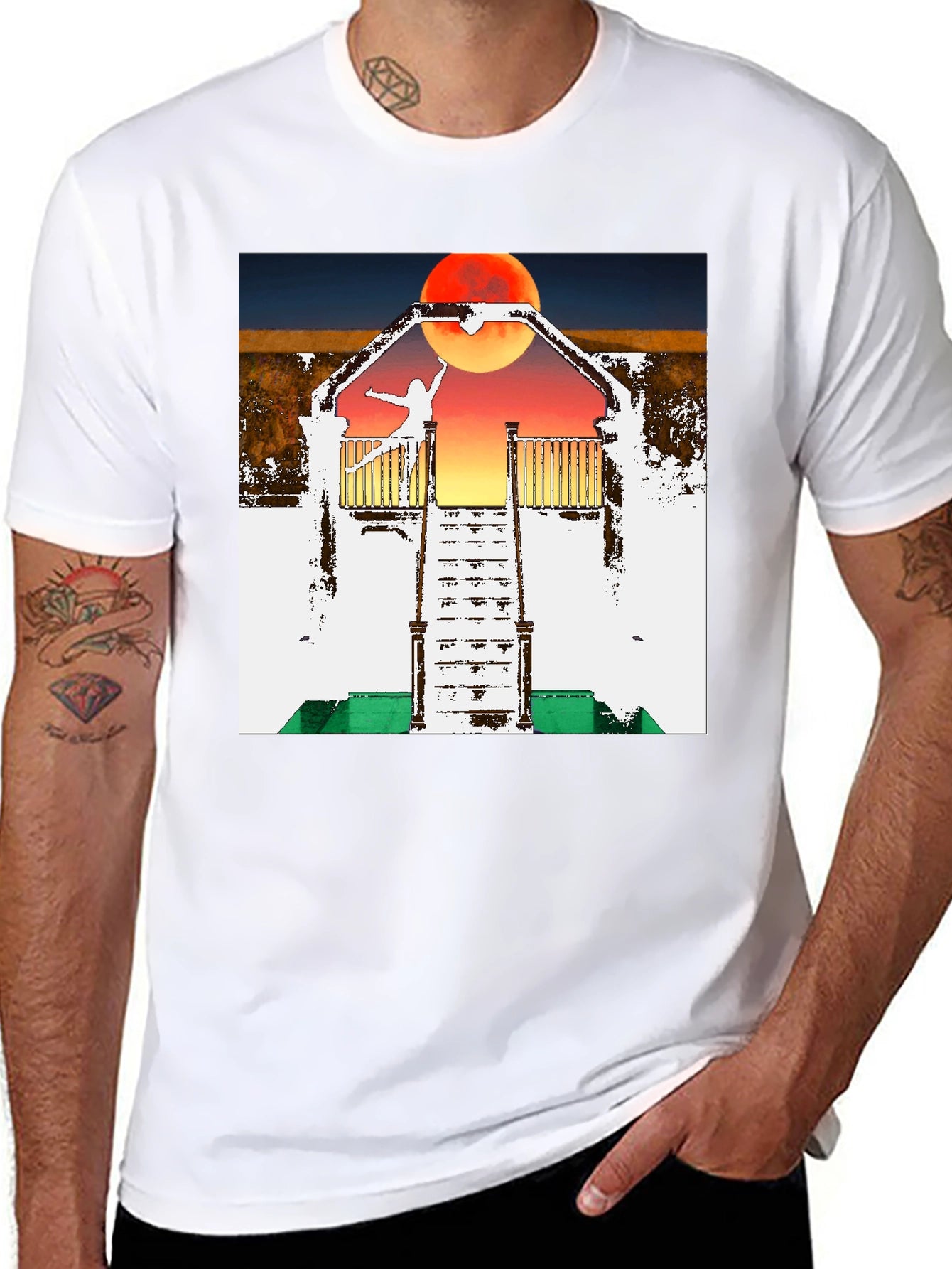 Surreal Sunset Balcony Graphic Tee