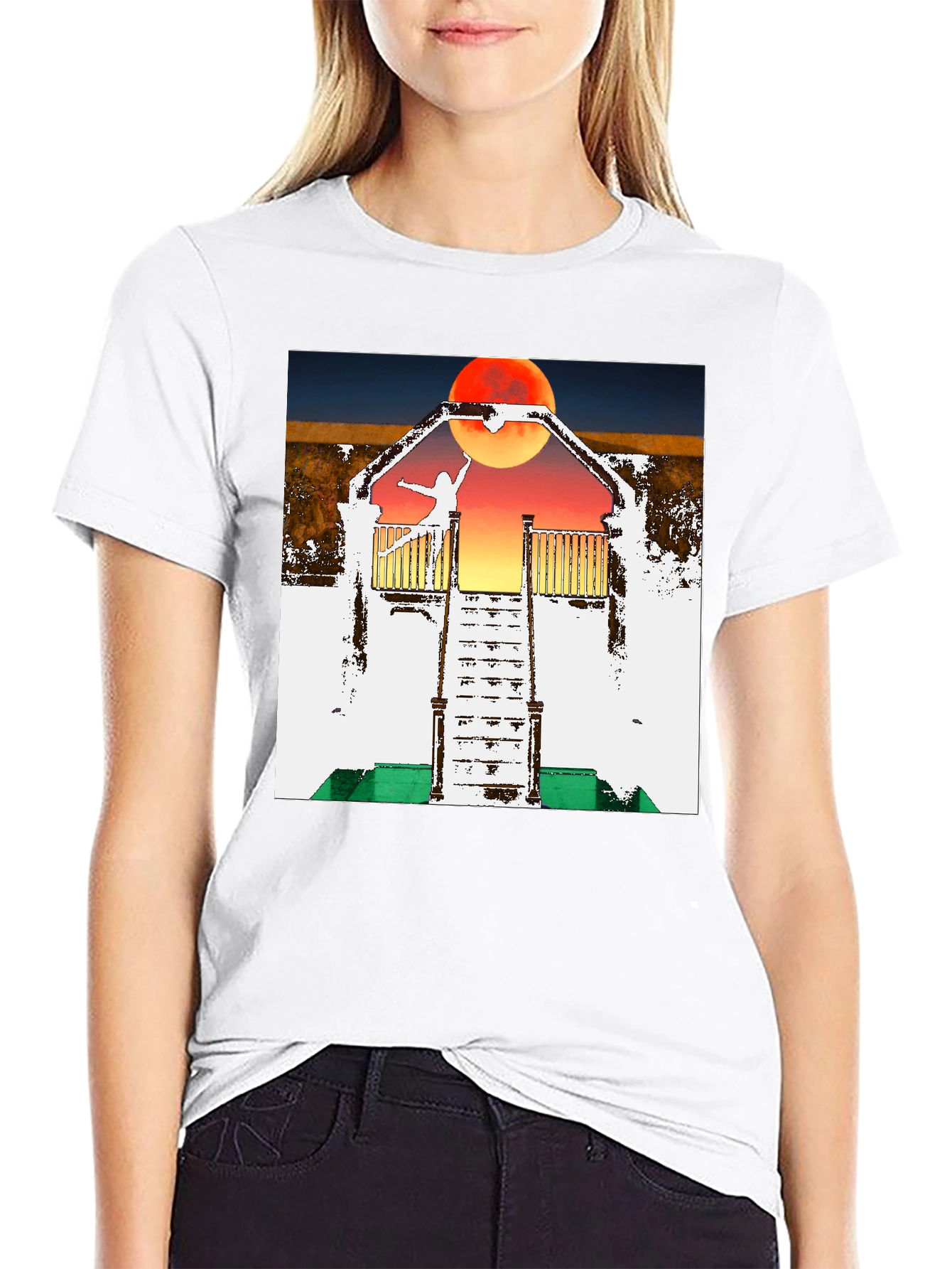 Surreal Sunset Balcony Graphic Tee