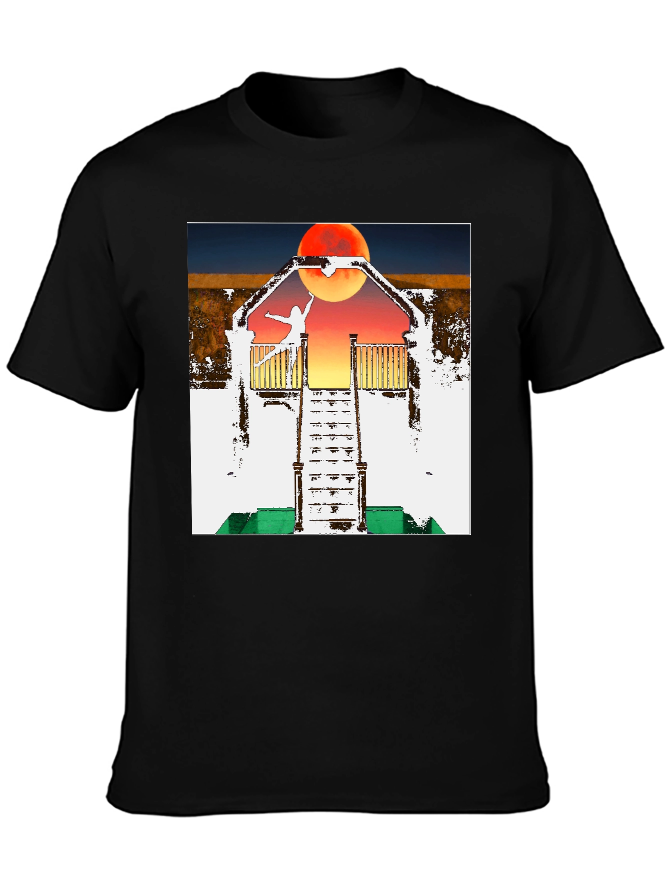 Surreal Sunset Balcony Graphic Tee