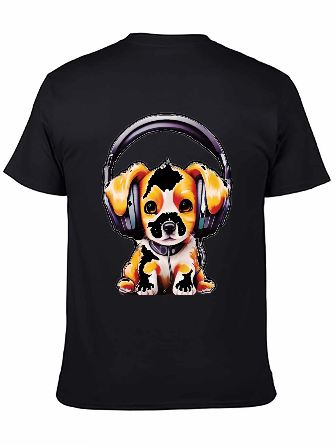 Dog with Headphones Graphic T-Shirt