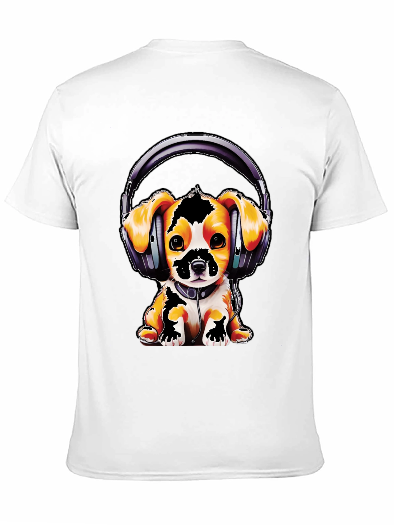 Dog with Headphones Graphic T-Shirt