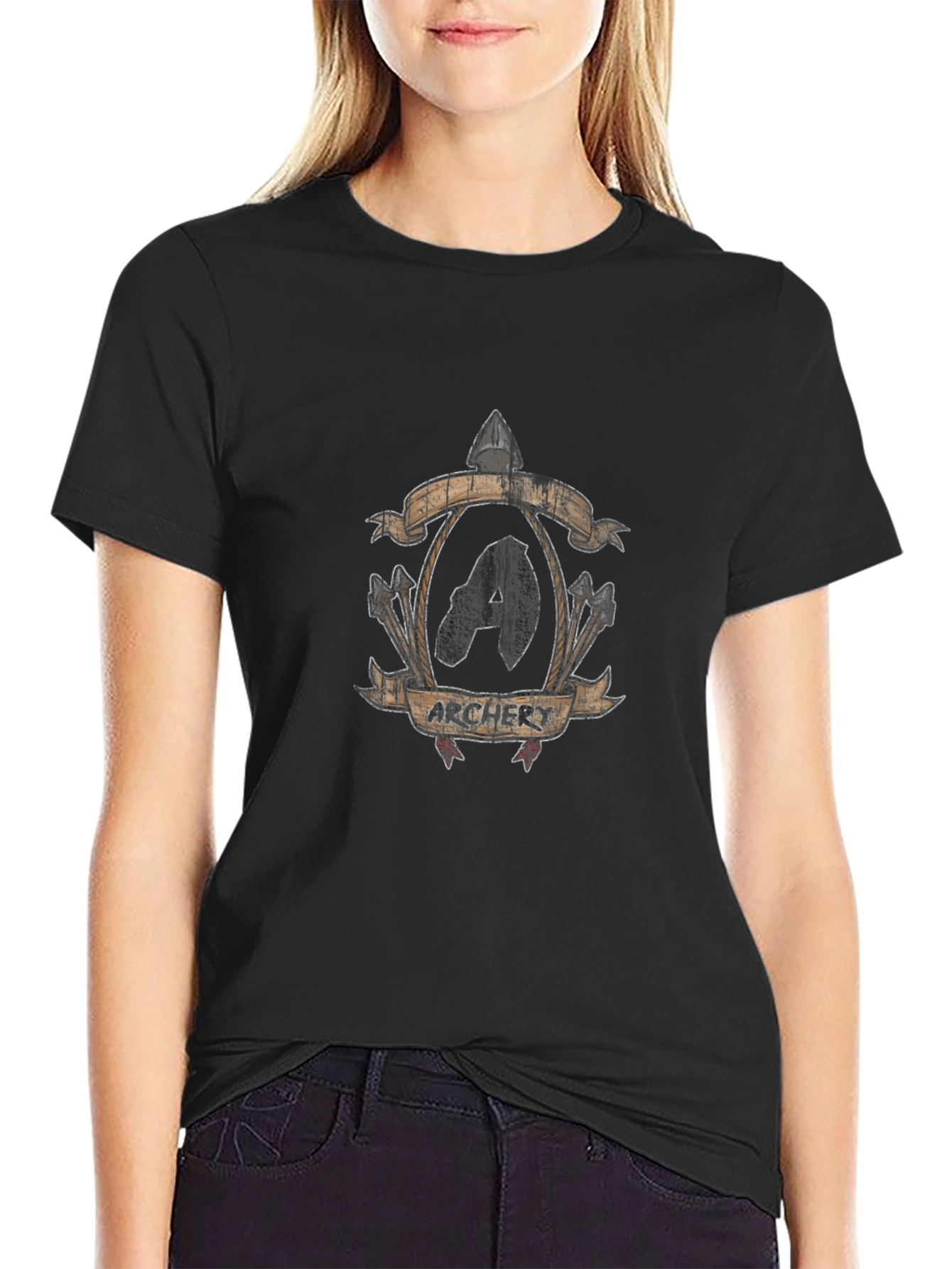 Archer Crest Graphic T-Shirt - Black