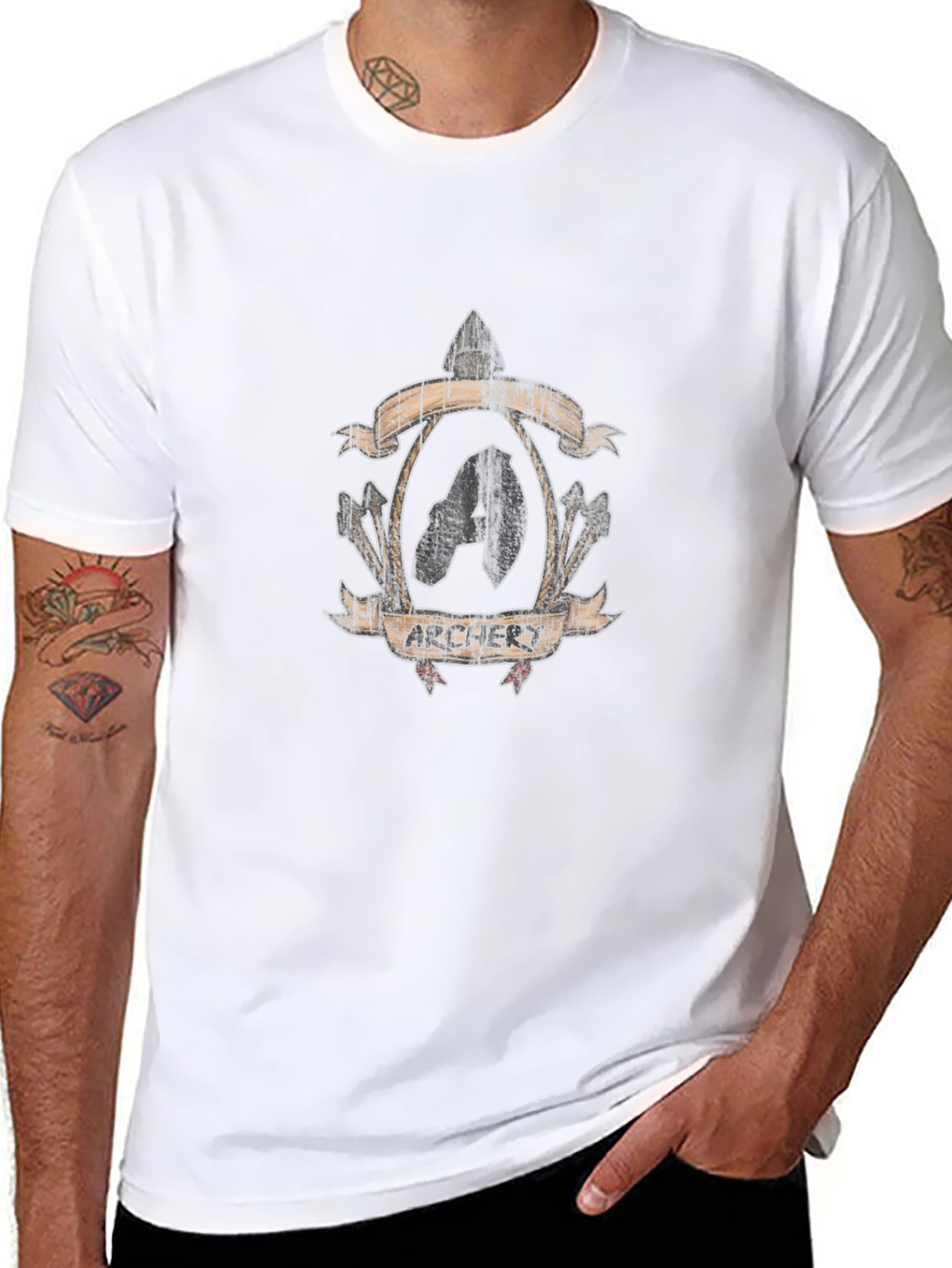 Archer Crest Graphic T-Shirt - Black