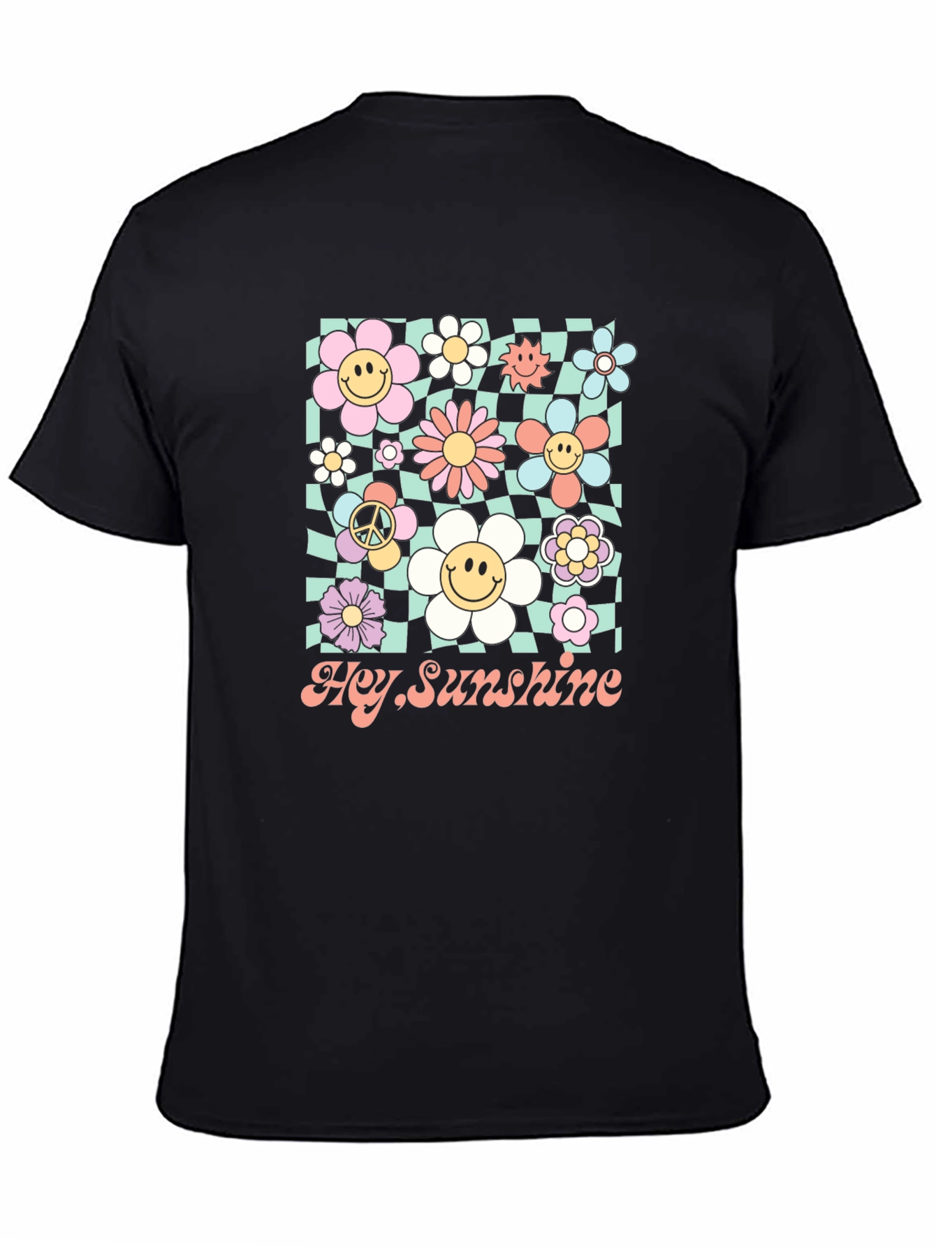 Hey Sunshine Floral Graphic T-Shirt - Retro Style