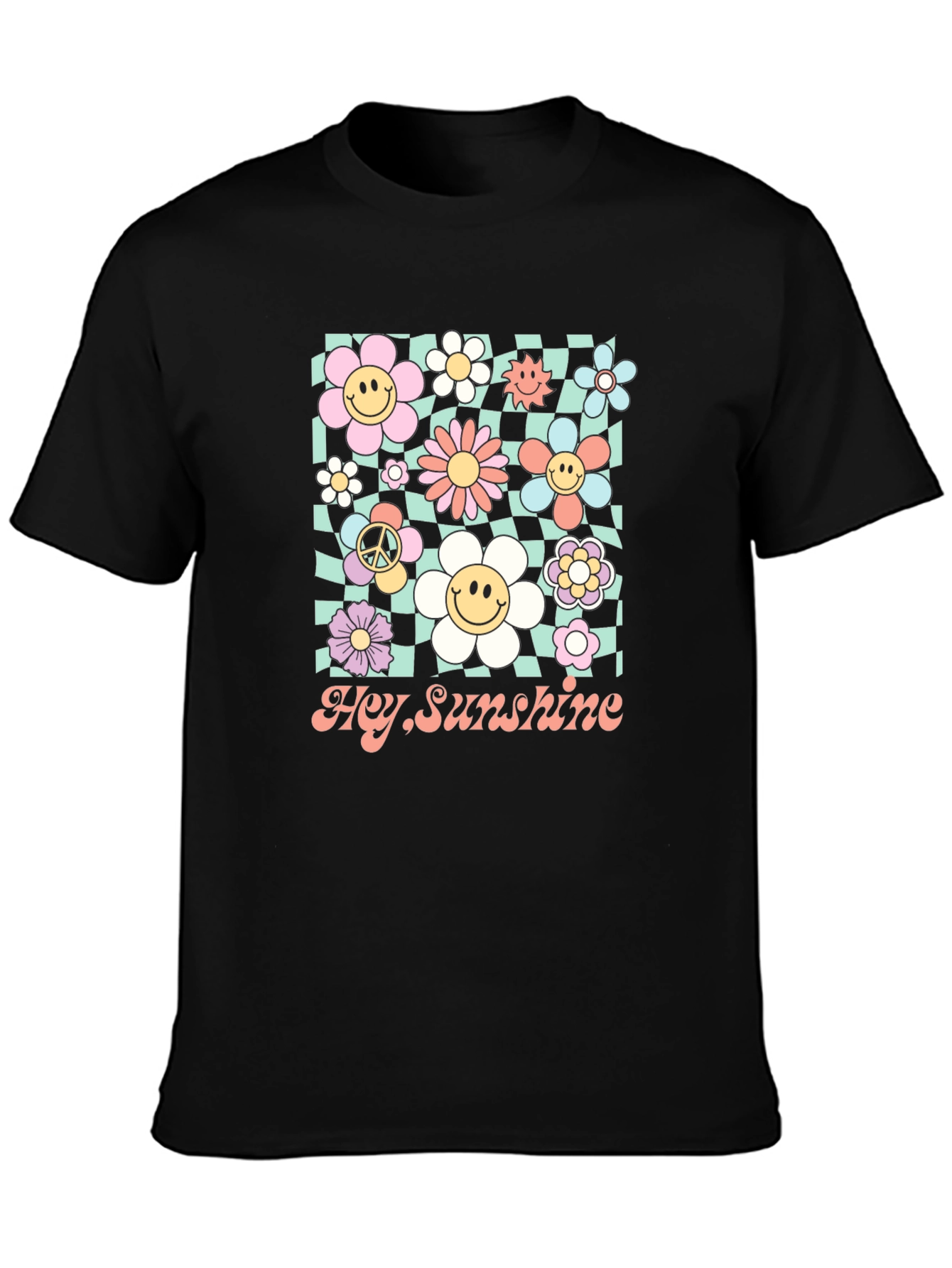 Hey Sunshine Floral Graphic T-Shirt - Retro Style