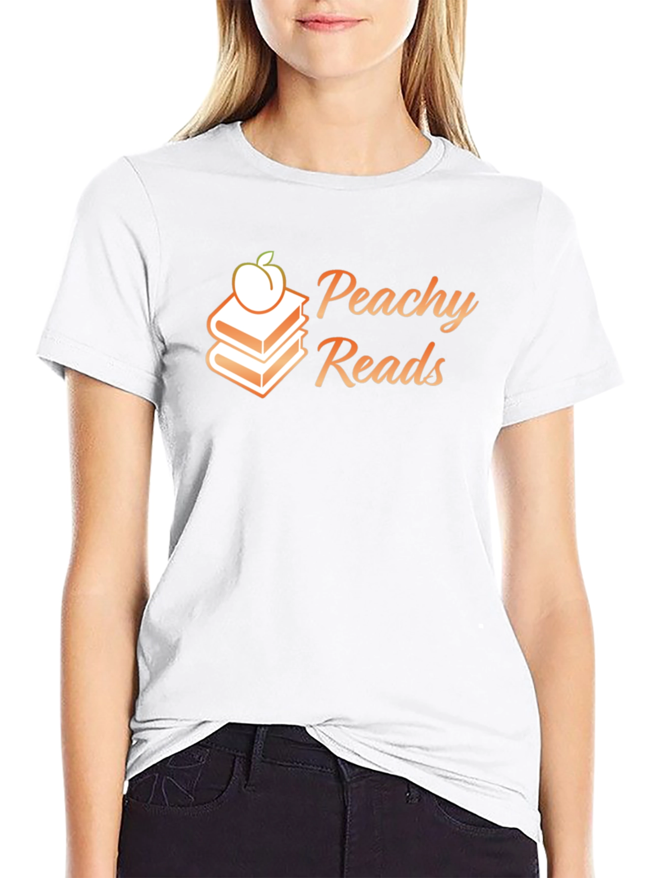 Peachy Reads Black Graphic Tee Shirt