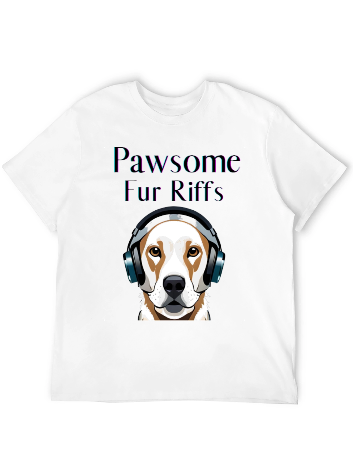 Pawsome Fur Riffs T-Shirt - Dog with Headphones