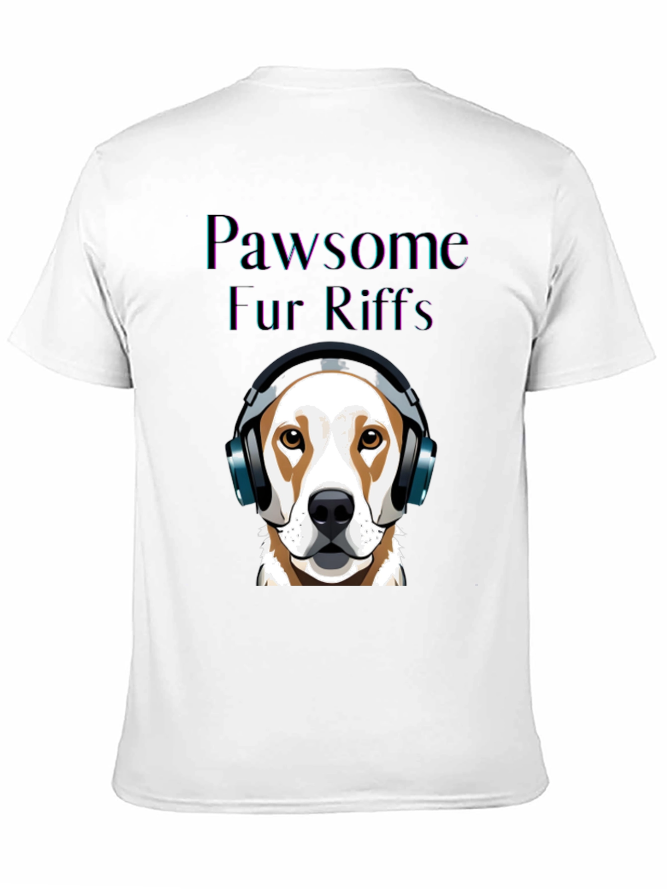 Pawsome Fur Riffs T-Shirt - Dog with Headphones