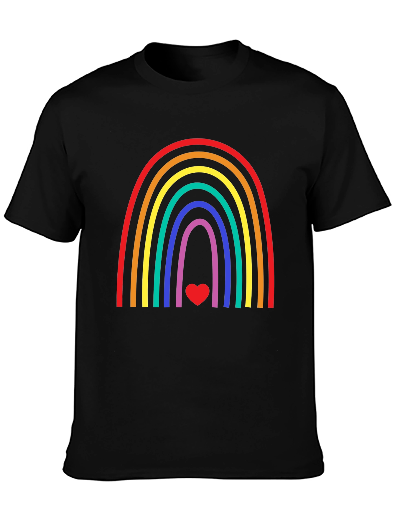 Rainbow Heart Graphic Tee - Pride & Positivity