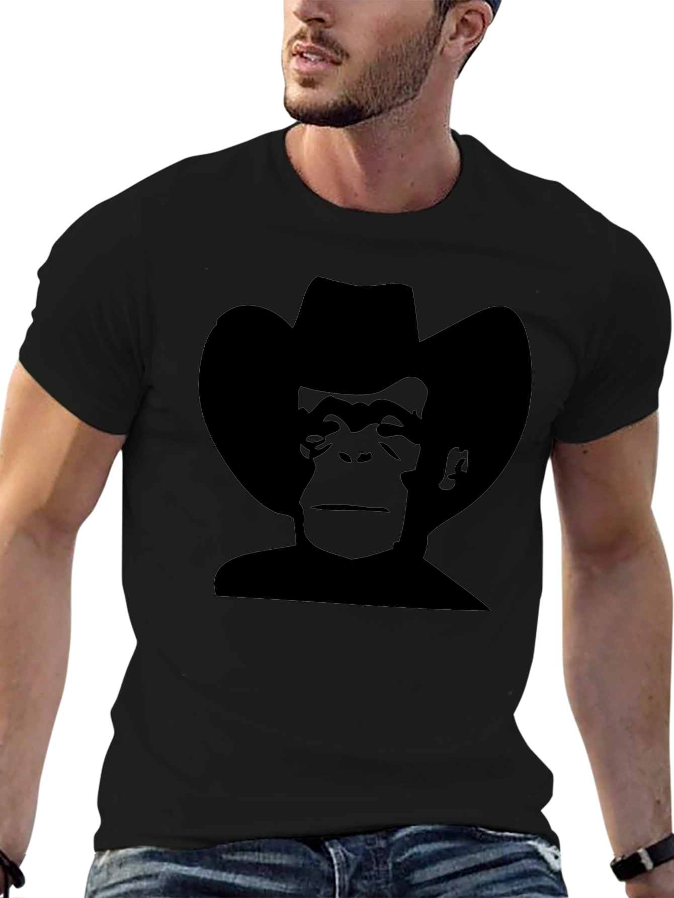 Cowboy Monkey Black T-Shirt