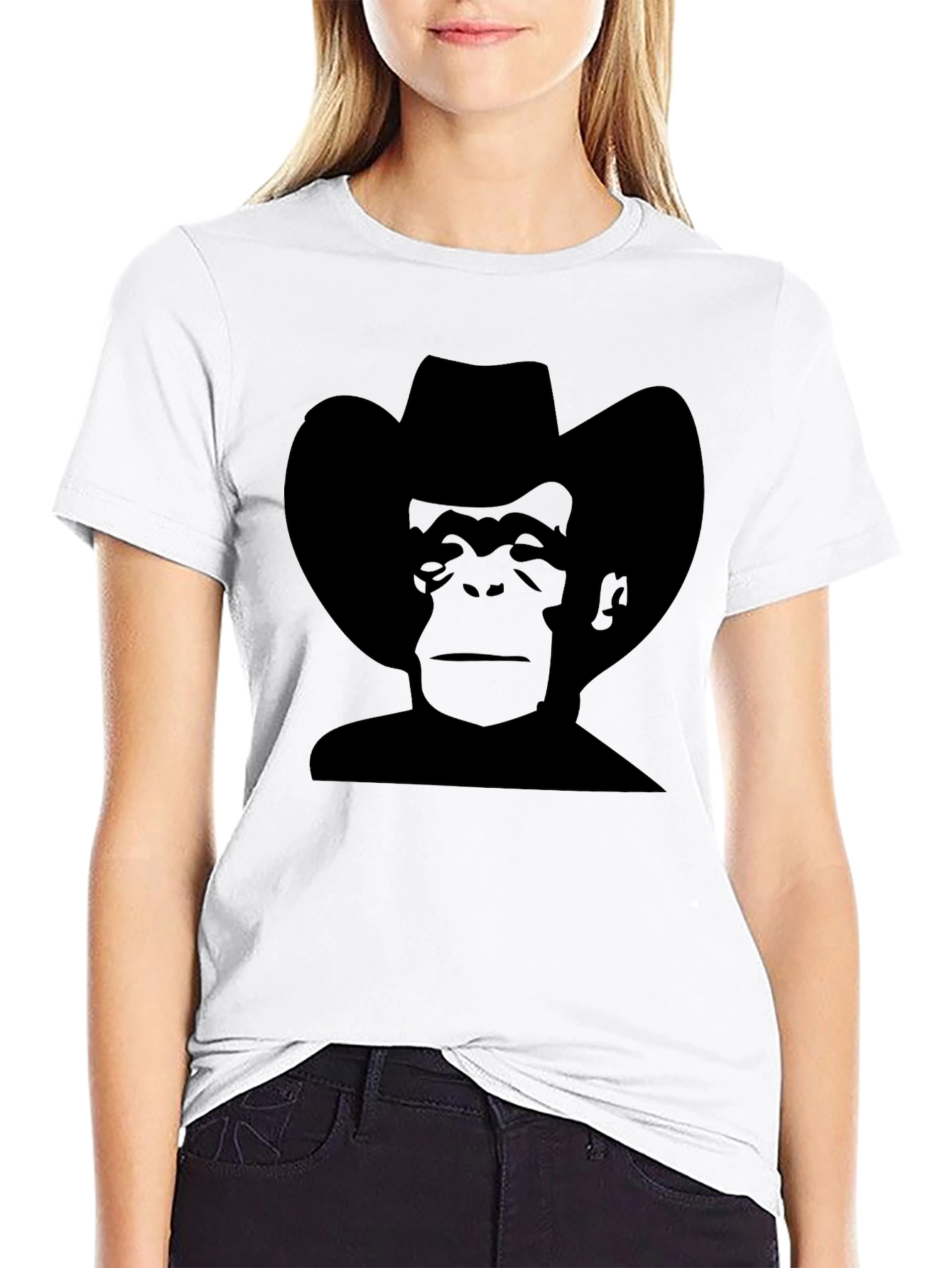 Cowboy Monkey Black T-Shirt