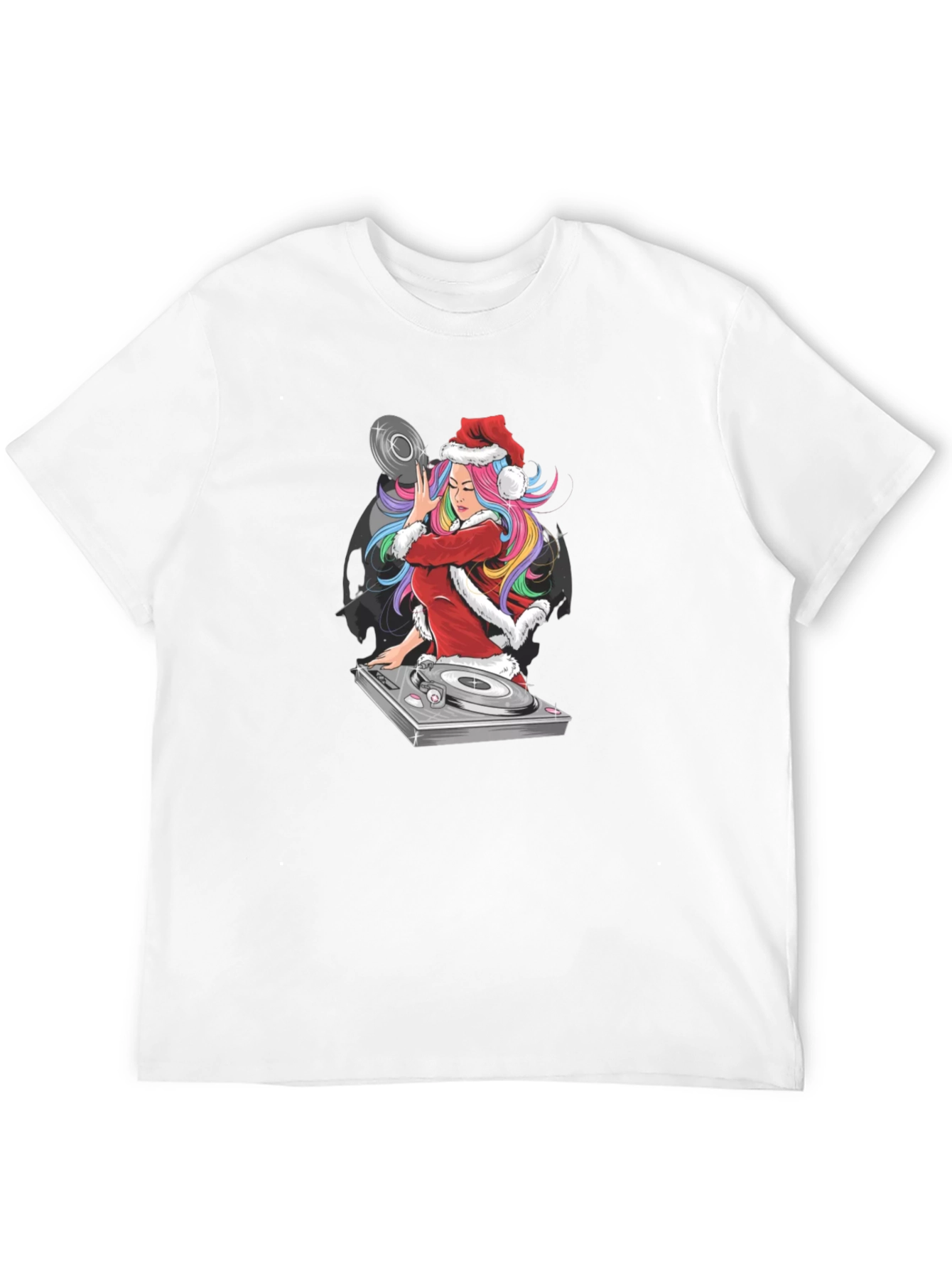DJ Santa Girl T-Shirt - Christmas Music Lover Tee