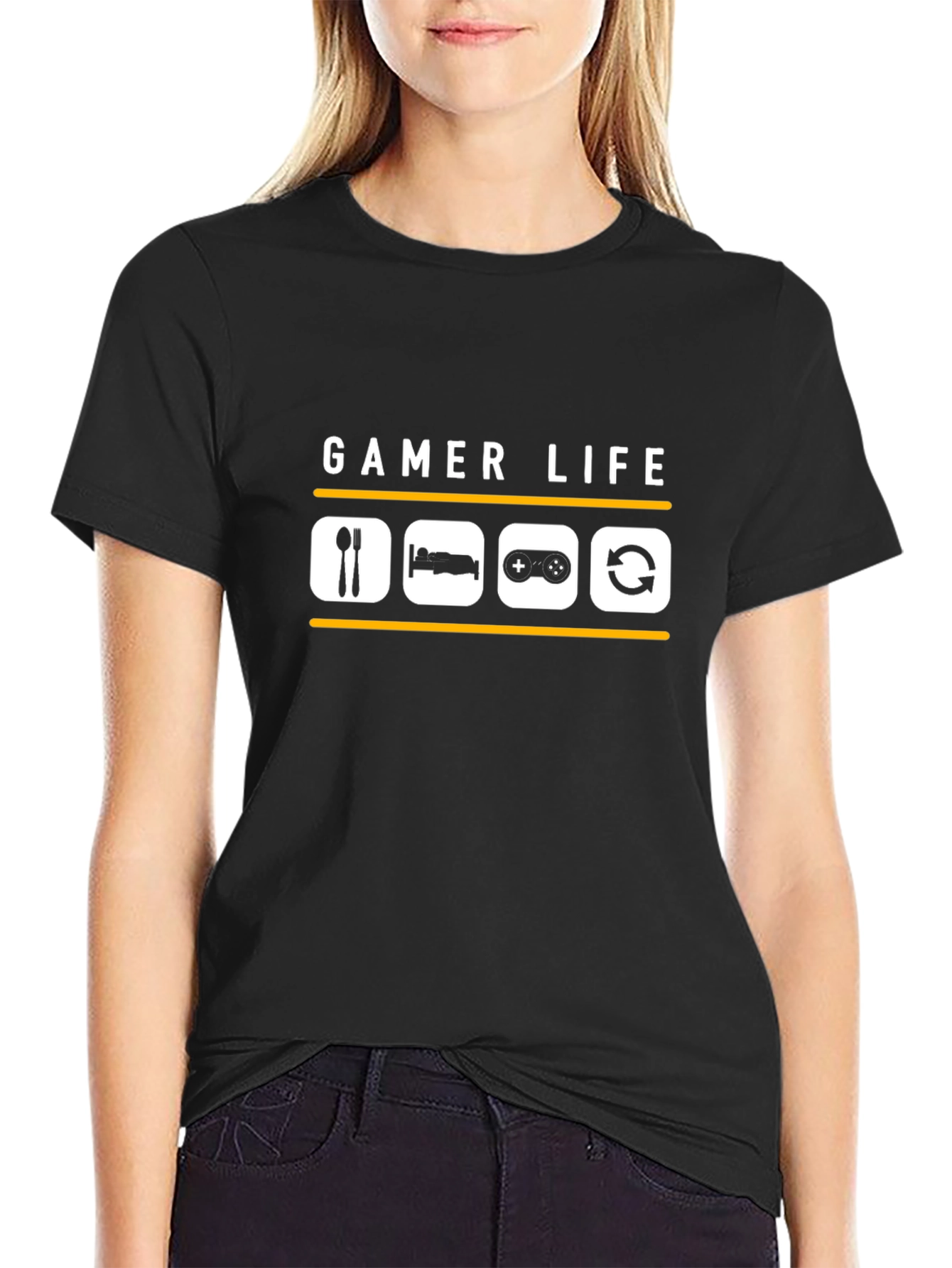 Gamer Life Black Graphic Tee