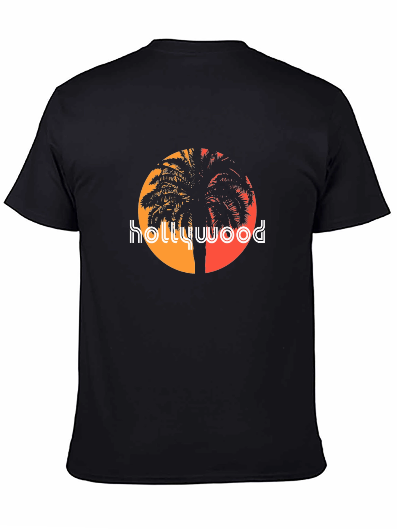 Hollywood Palm Tree Graphic Tee - Black T-Shirt