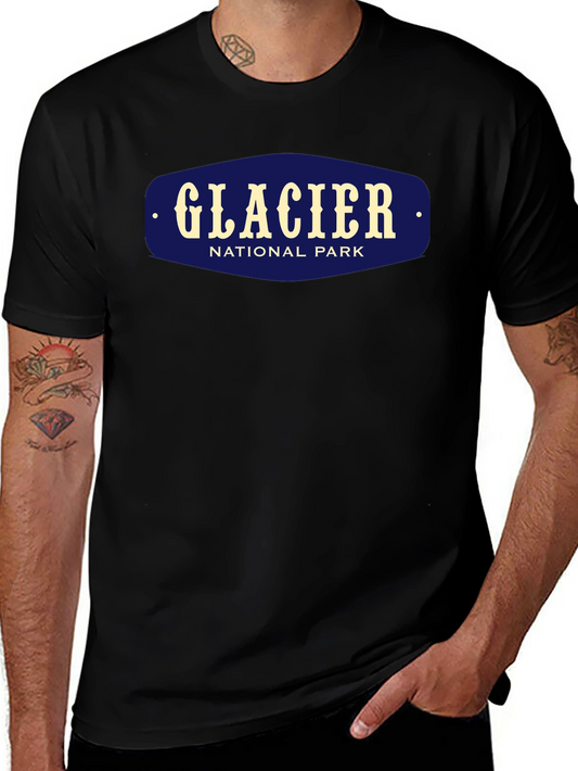 Glacier National Park Black Graphic T-Shirt