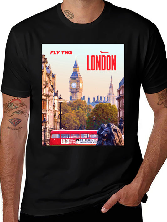 London TWA Travel Tee - Vintage Cityscape