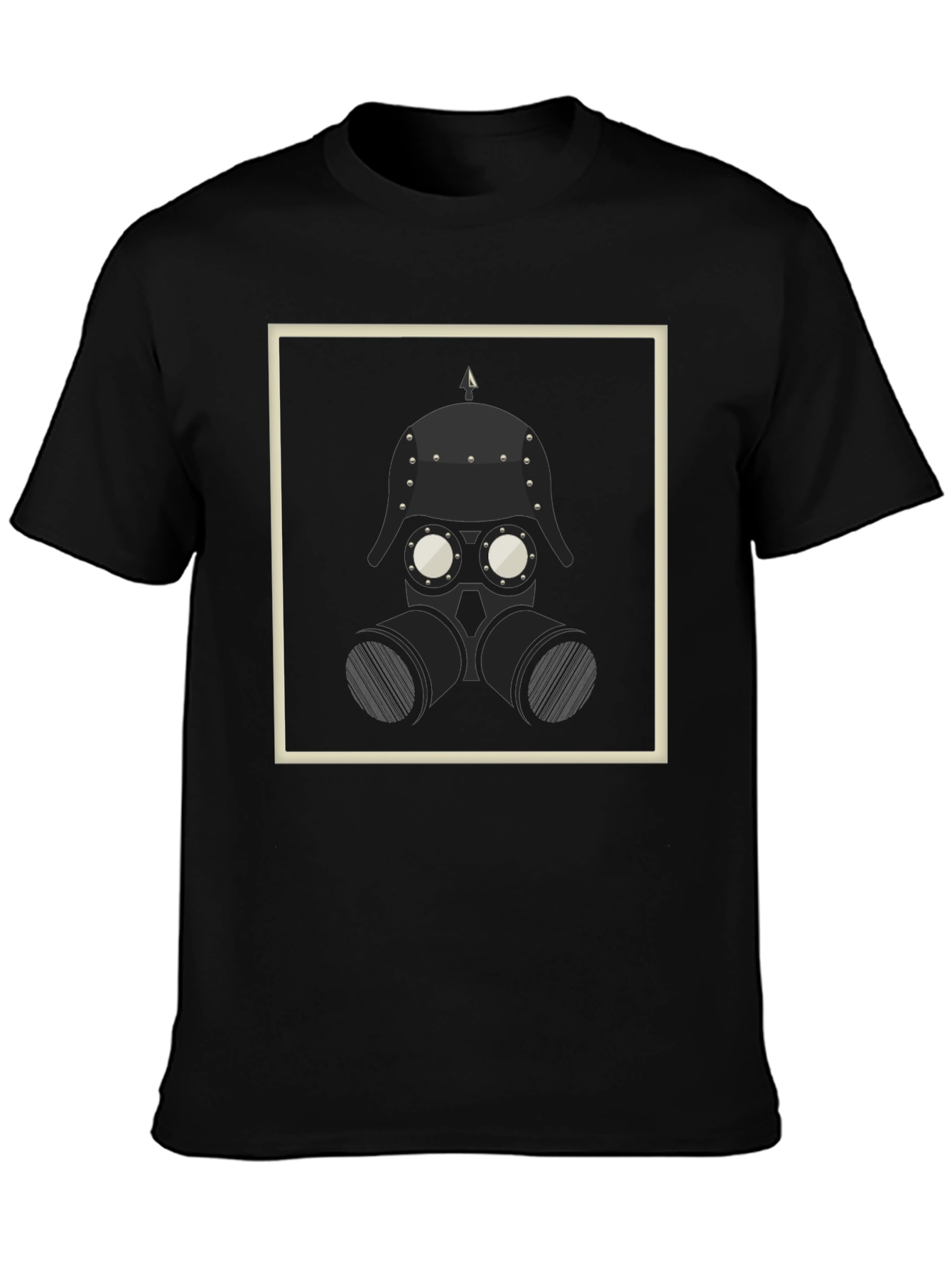 Steampunk Helmet Graphic Black T-Shirt