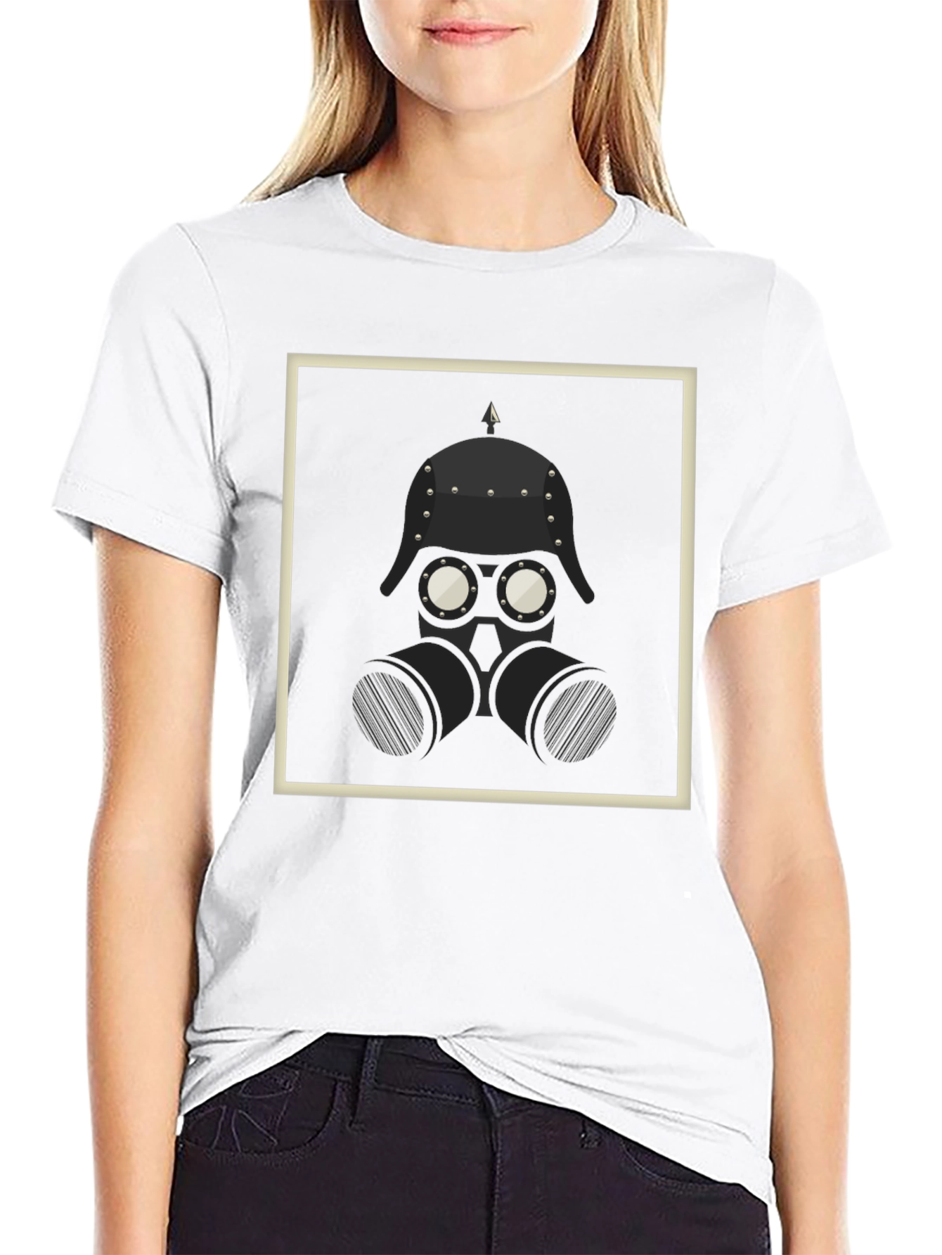 Steampunk Helmet Graphic Black T-Shirt