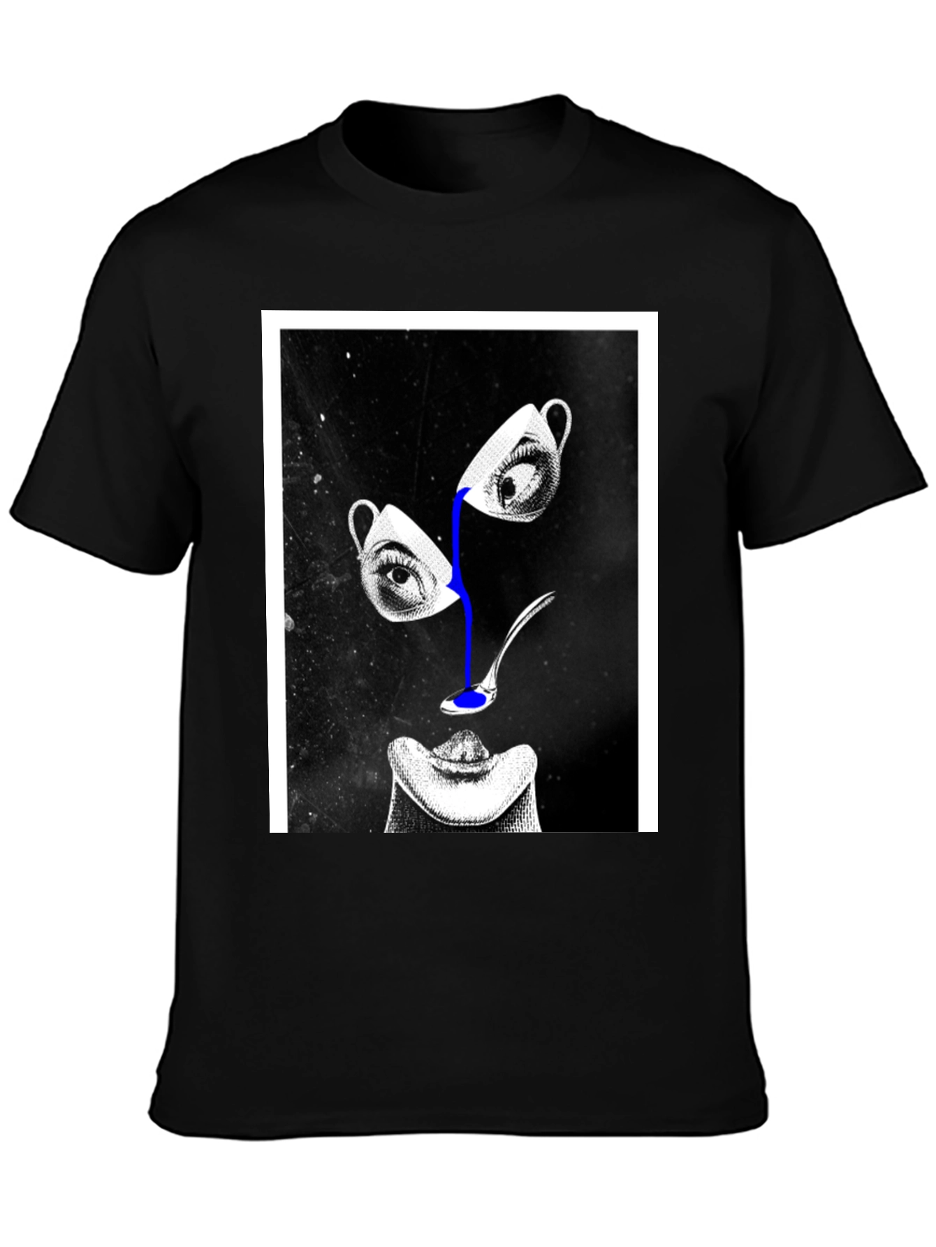 Abstract Eye & Cup Graphic Black T-Shirt