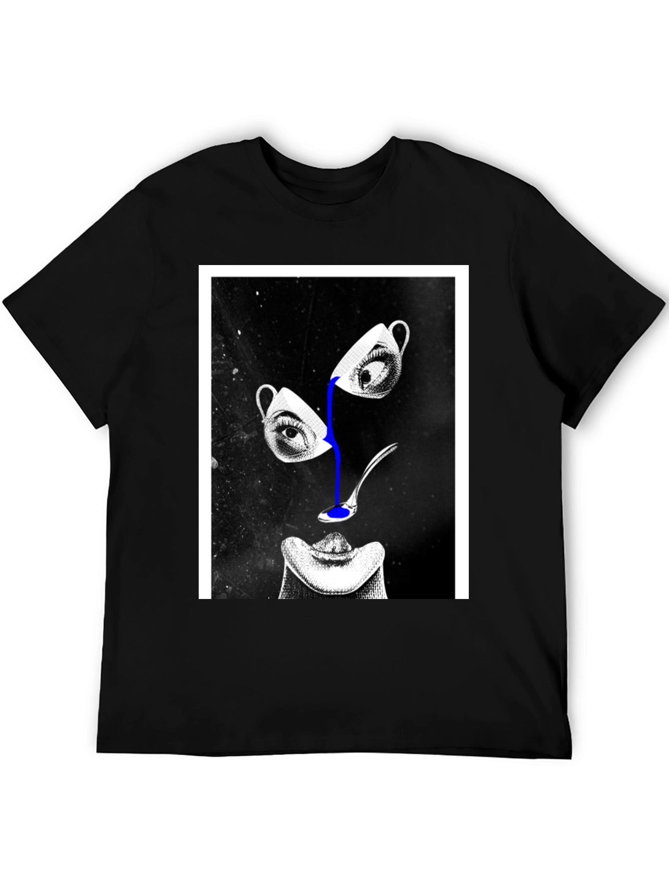 Abstract Eye & Cup Graphic Black T-Shirt