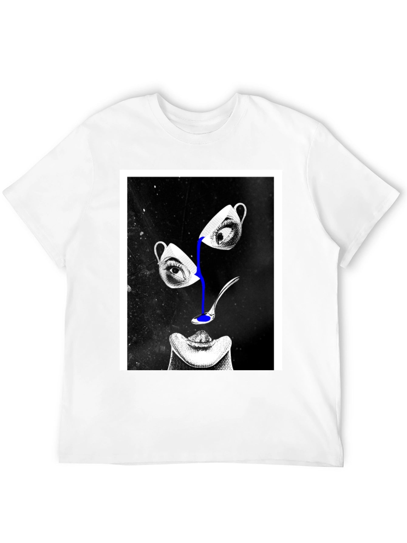 Abstract Eye & Cup Graphic Black T-Shirt