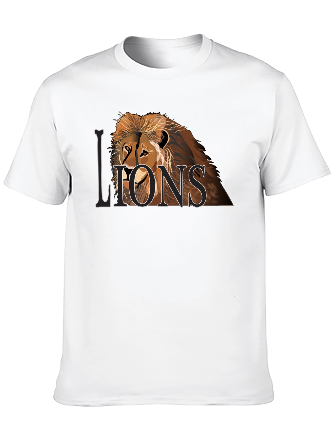Lion Graphic Print Black T-Shirt