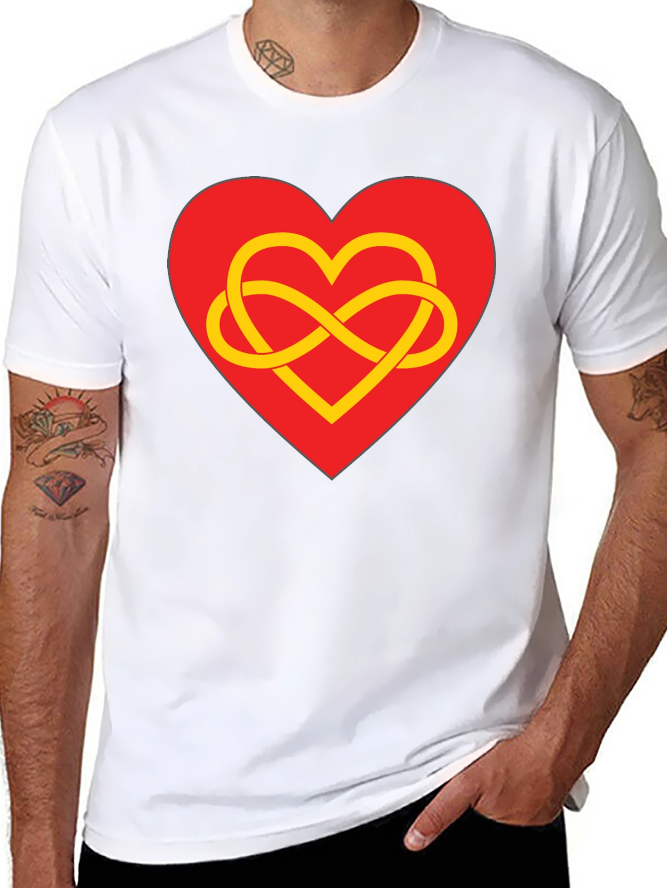 Heart Infinity Symbol Graphic Tee - Stylish Black T-Shirt