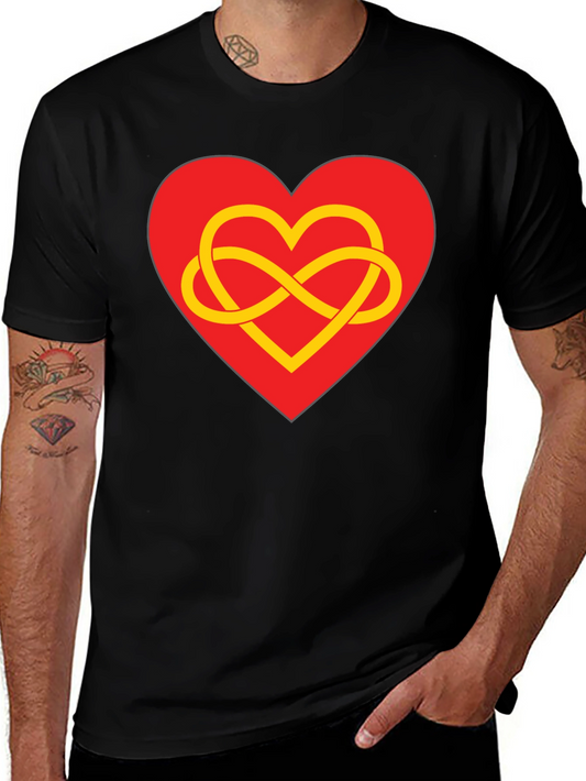 Heart Infinity Symbol Graphic Tee - Stylish Black T-Shirt