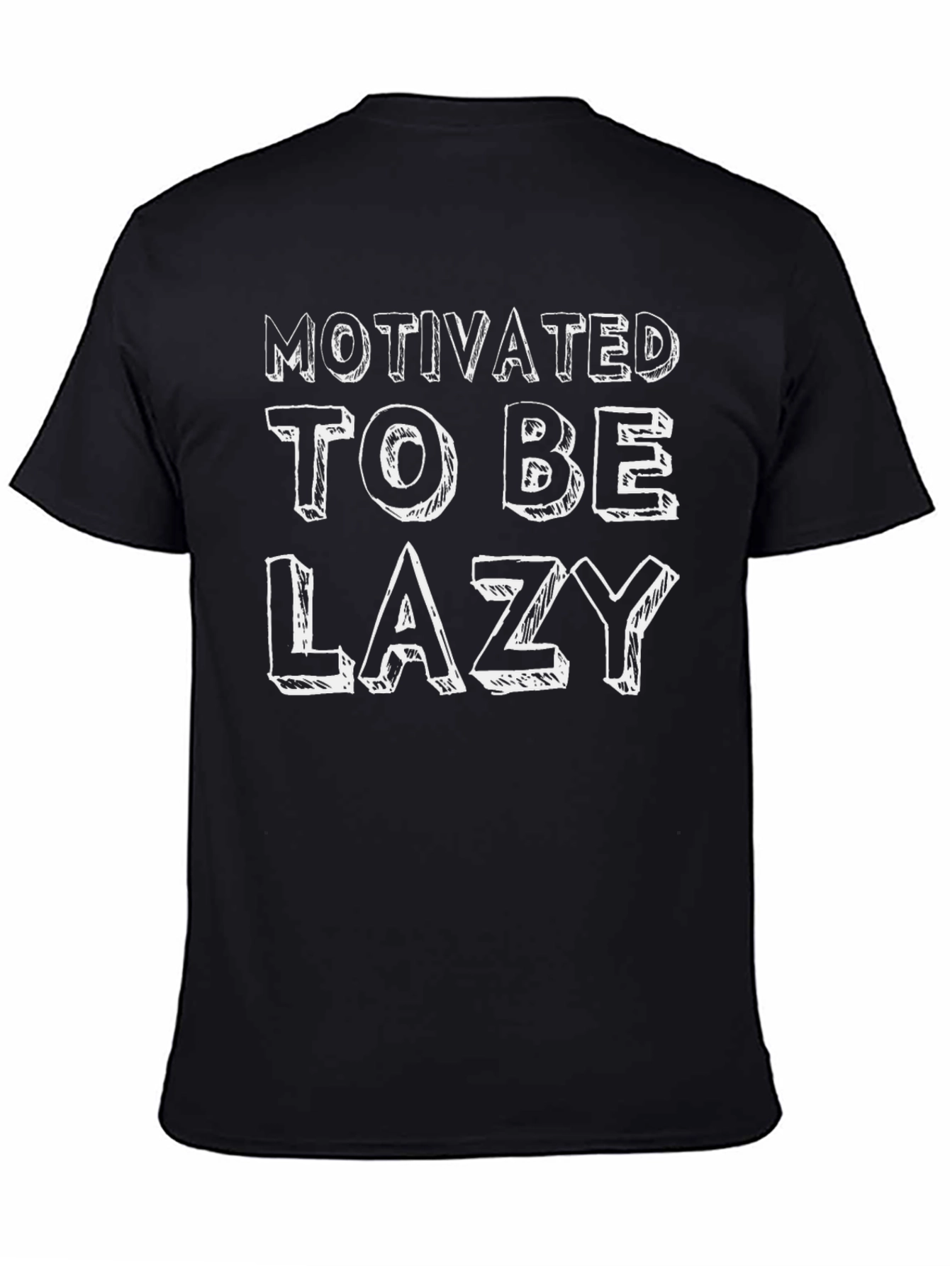 Motivated To Be Lazy Black T-Shirt