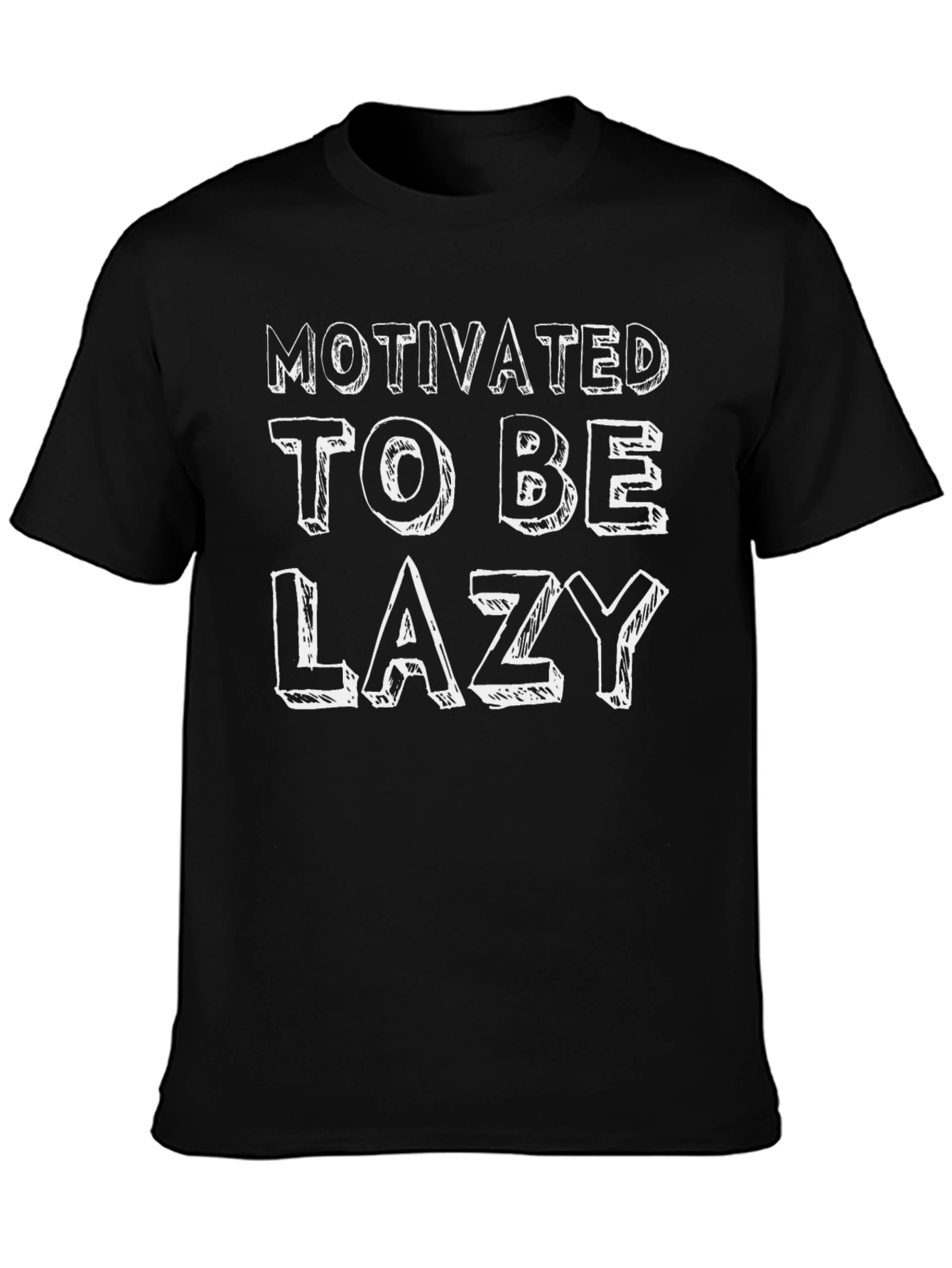 Motivated To Be Lazy Black T-Shirt
